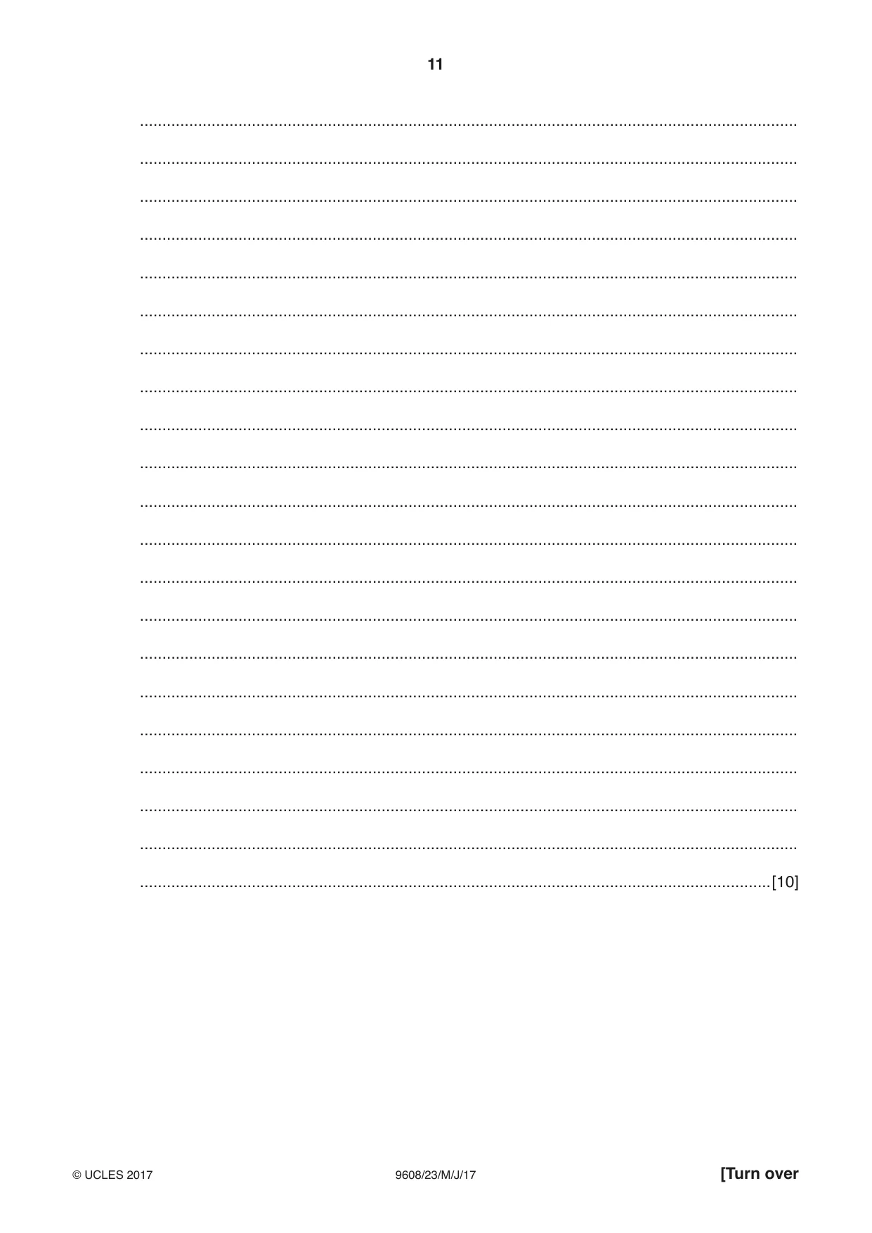 Cambridge A Level Computer Science 9608 2017 May/June Paper 2 · Variant 3 question paper, page 11 of 16