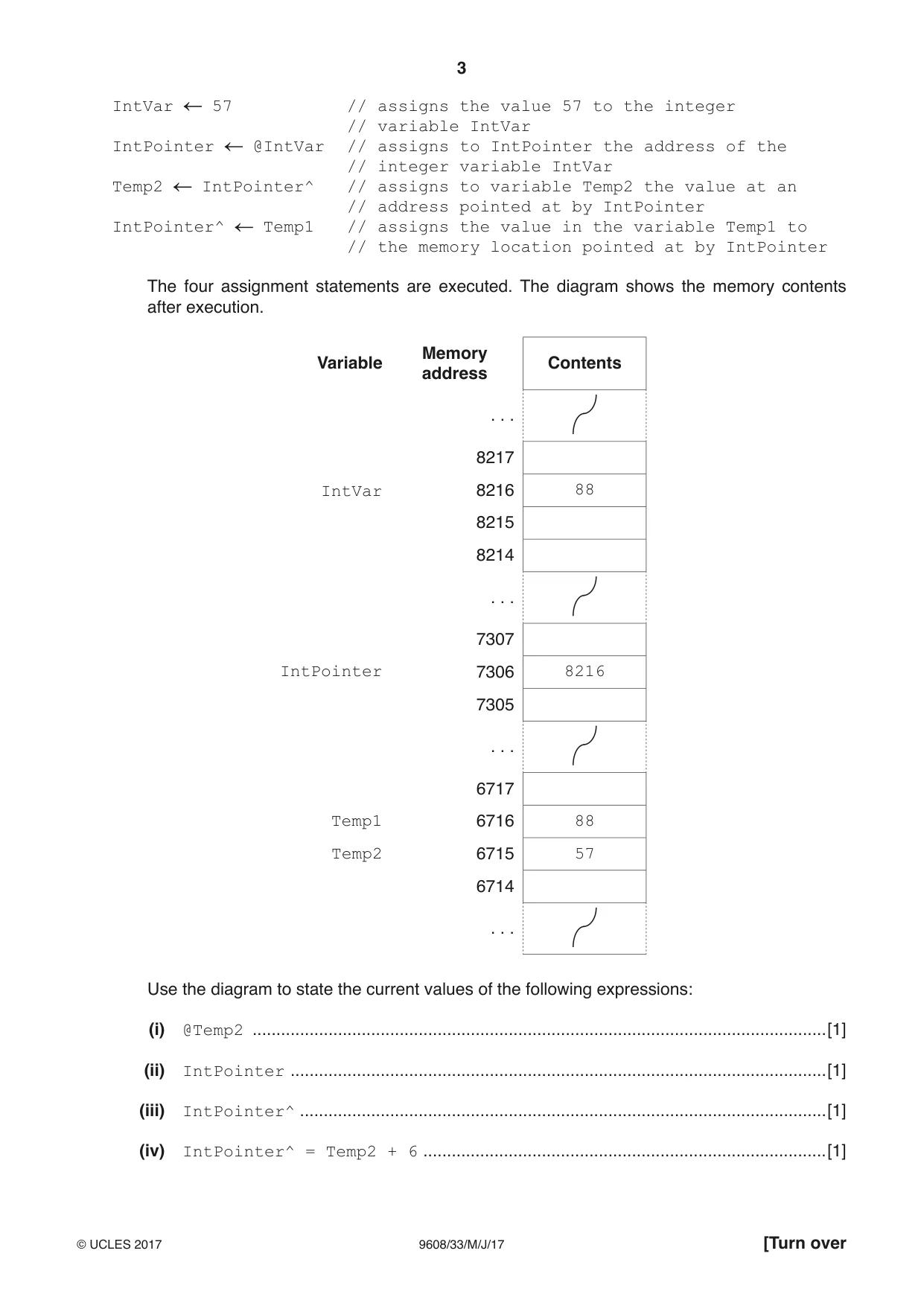 Cambridge A Level Computer Science 9608 2017 May/June Paper 3 · Variant 3 question paper, page 3 of 16