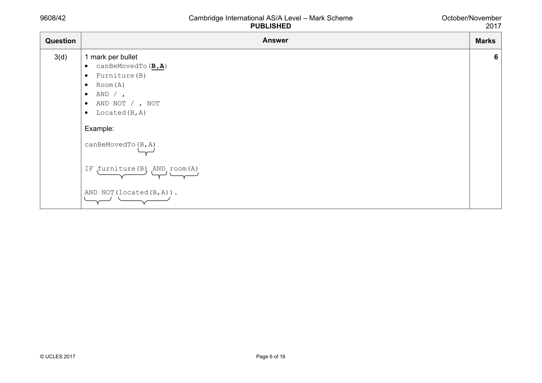 Mark scheme, page 6 of 16