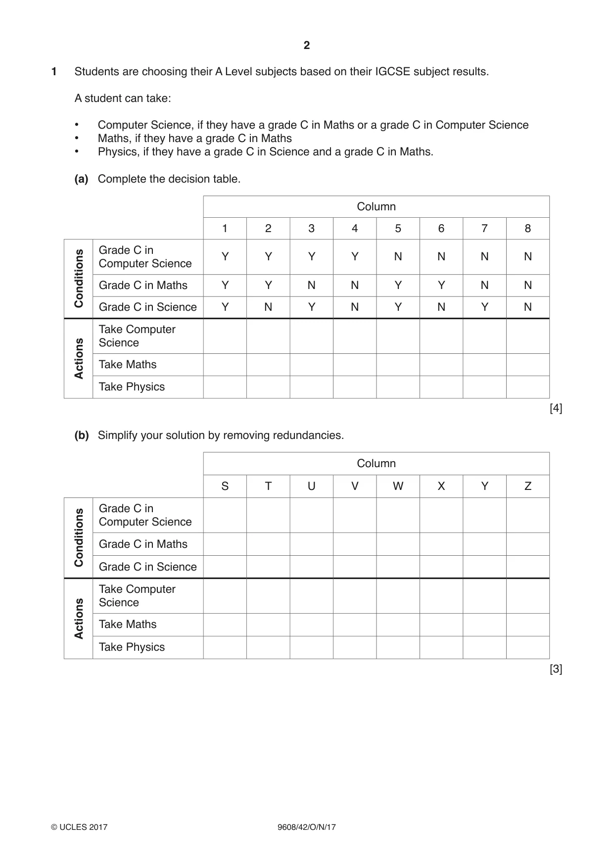Cambridge A Level Computer Science 9608 2017 Oct/Nov Paper 4 · Variant 2 question paper, page 2 of 16