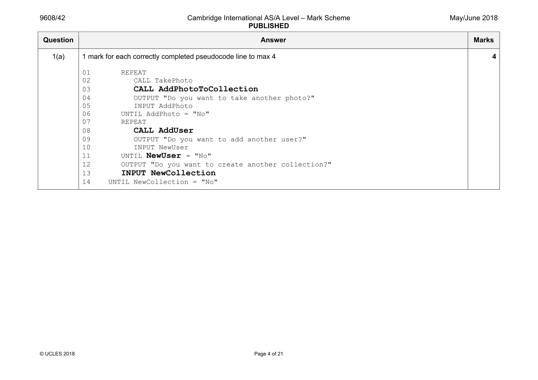 Mark scheme, page 4 of 21