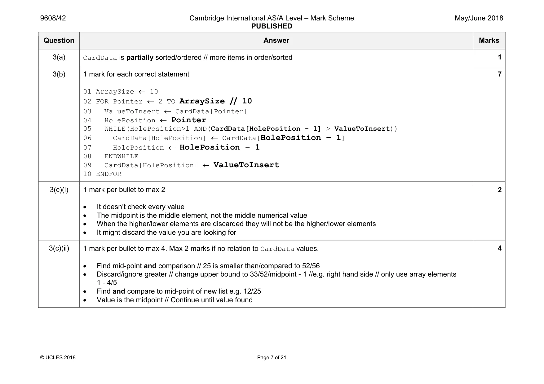 Mark scheme, page 7 of 21