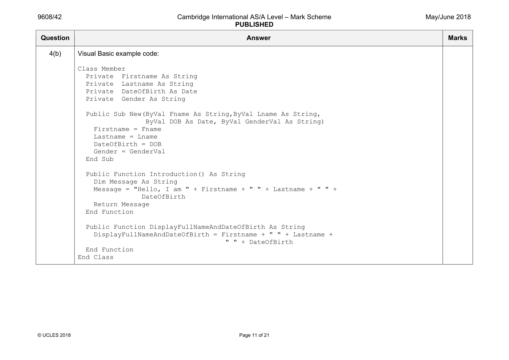 Mark scheme, page 11 of 21