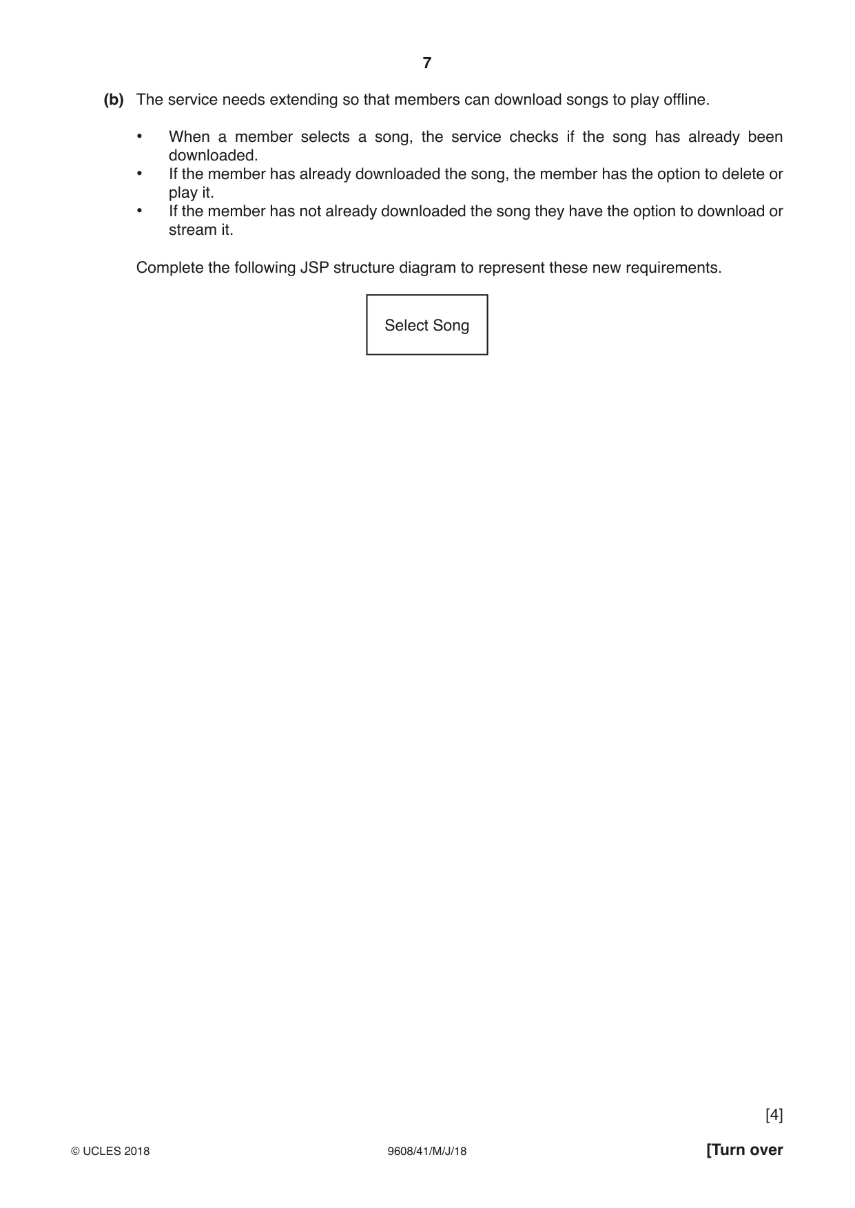 Cambridge A Level Computer Science 9608 2018 May/June Paper 4 · Variant 1 question paper, page 7 of 20