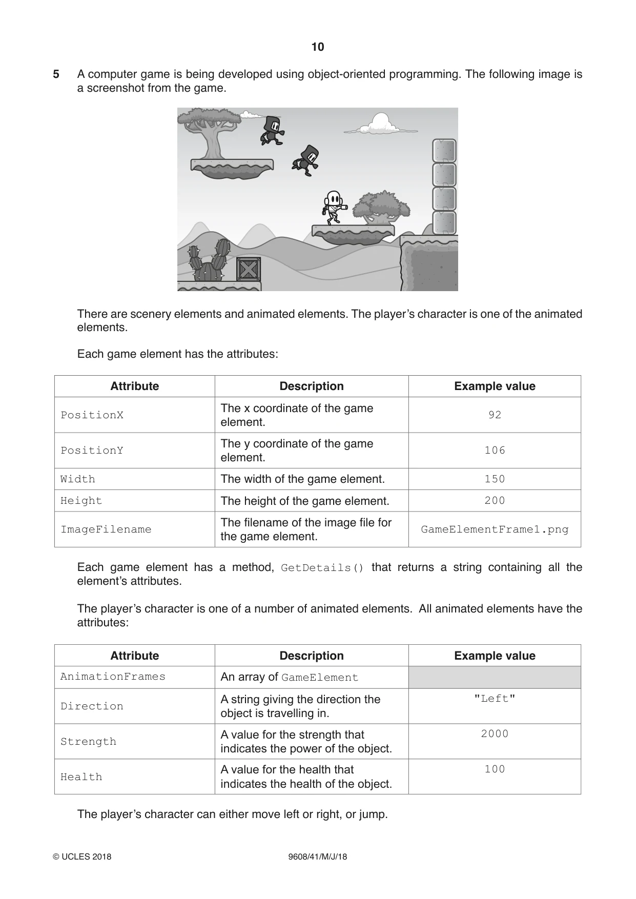 Cambridge A Level Computer Science 9608 2018 May/June Paper 4 · Variant 1 question paper, page 10 of 20