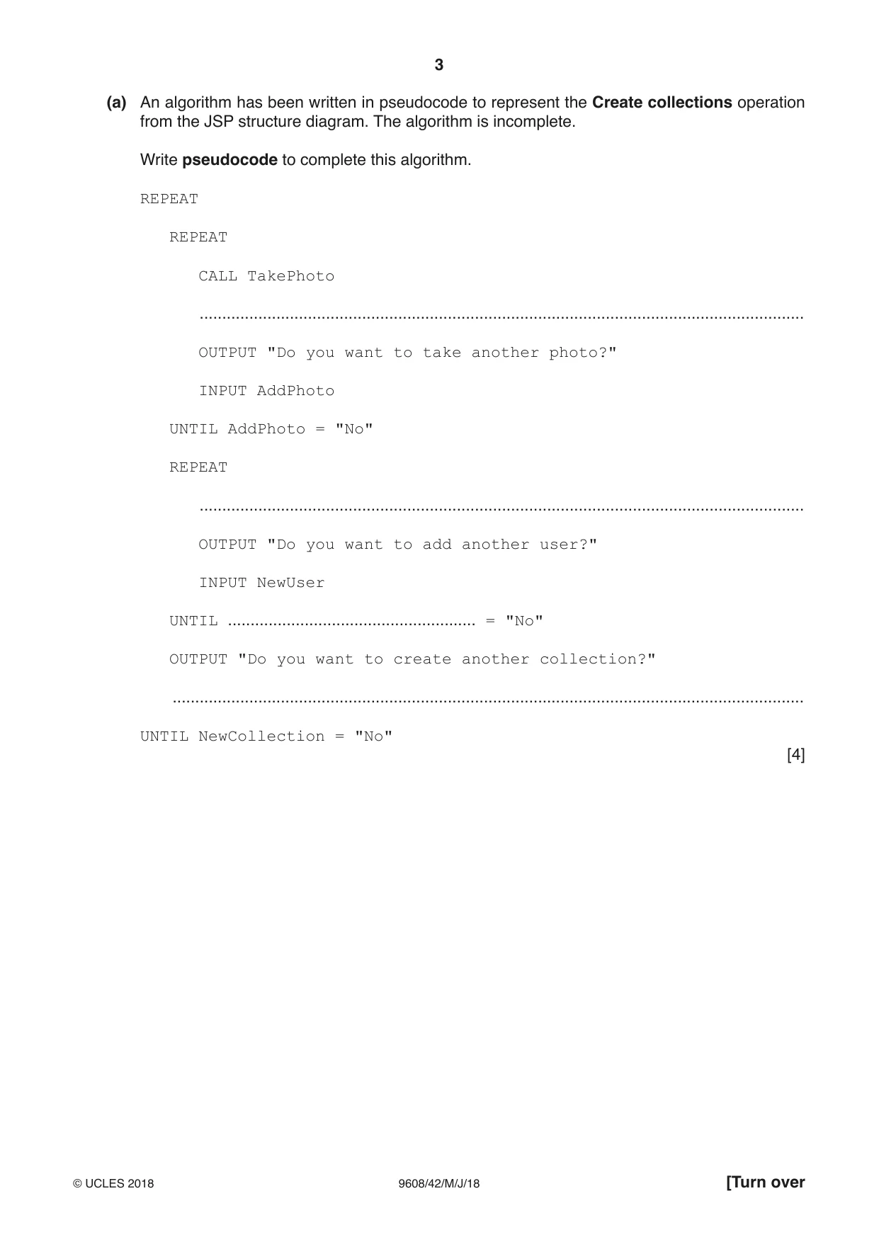 Cambridge A Level Computer Science 9608 2018 May/June Paper 4 · Variant 2 question paper, page 3 of 24