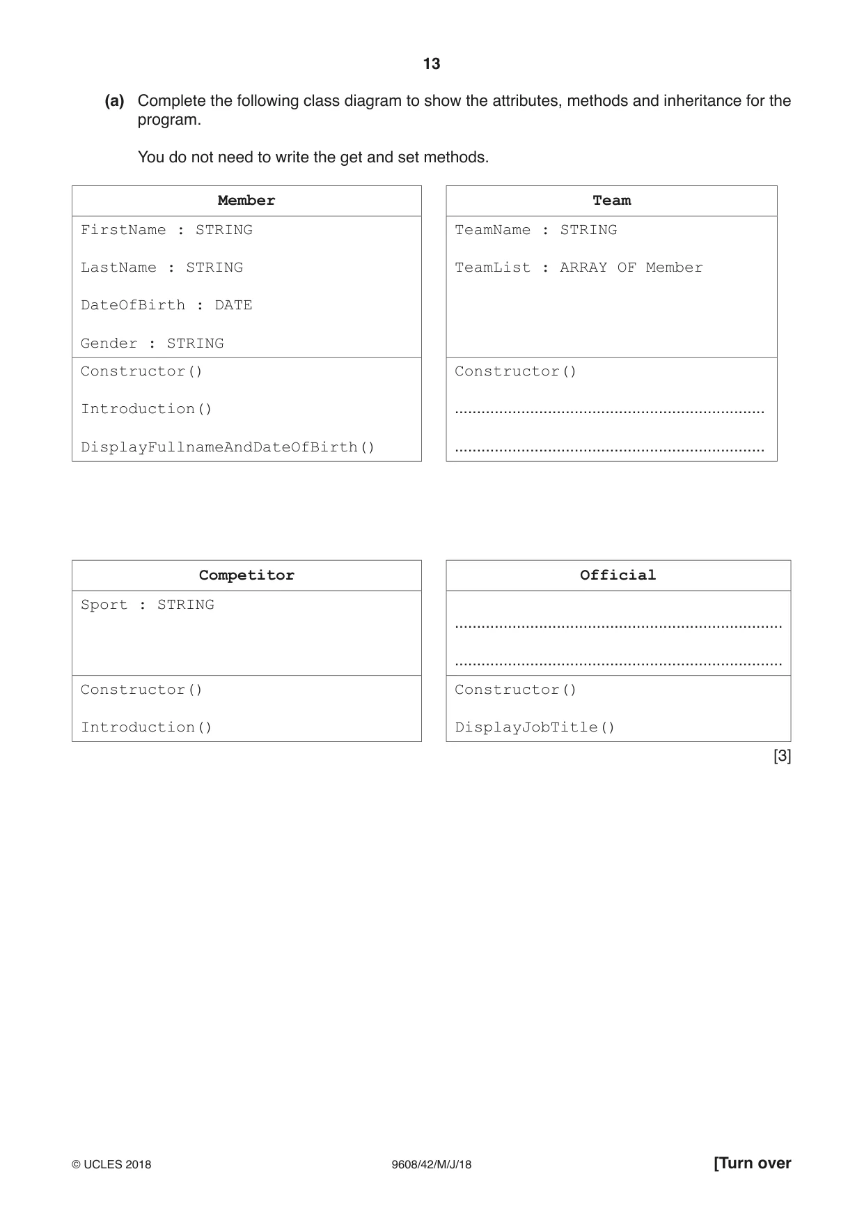 Cambridge A Level Computer Science 9608 2018 May/June Paper 4 · Variant 2 question paper, page 13 of 24