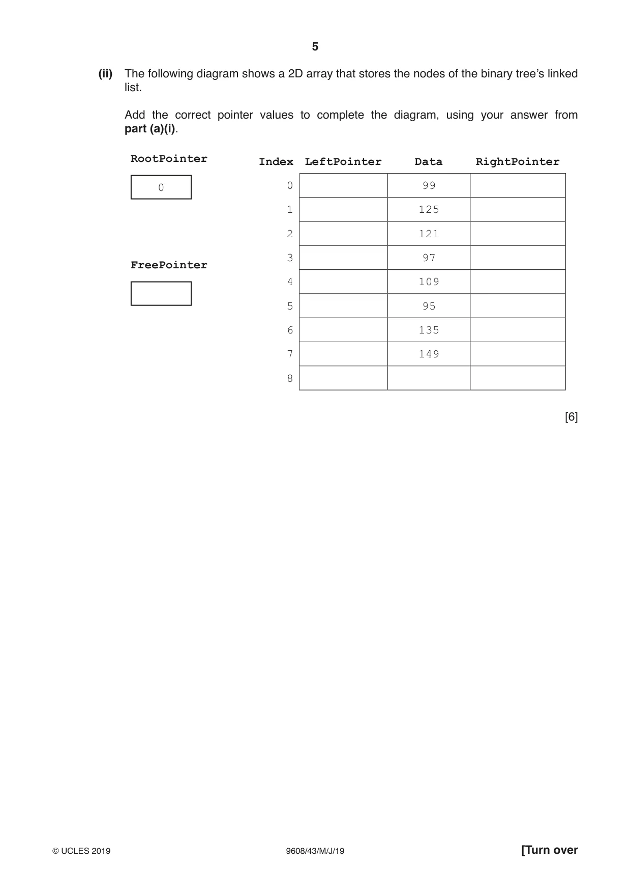 Cambridge A Level Computer Science 9608 2019 May/June Paper 4 · Variant 3 question paper, page 5 of 20