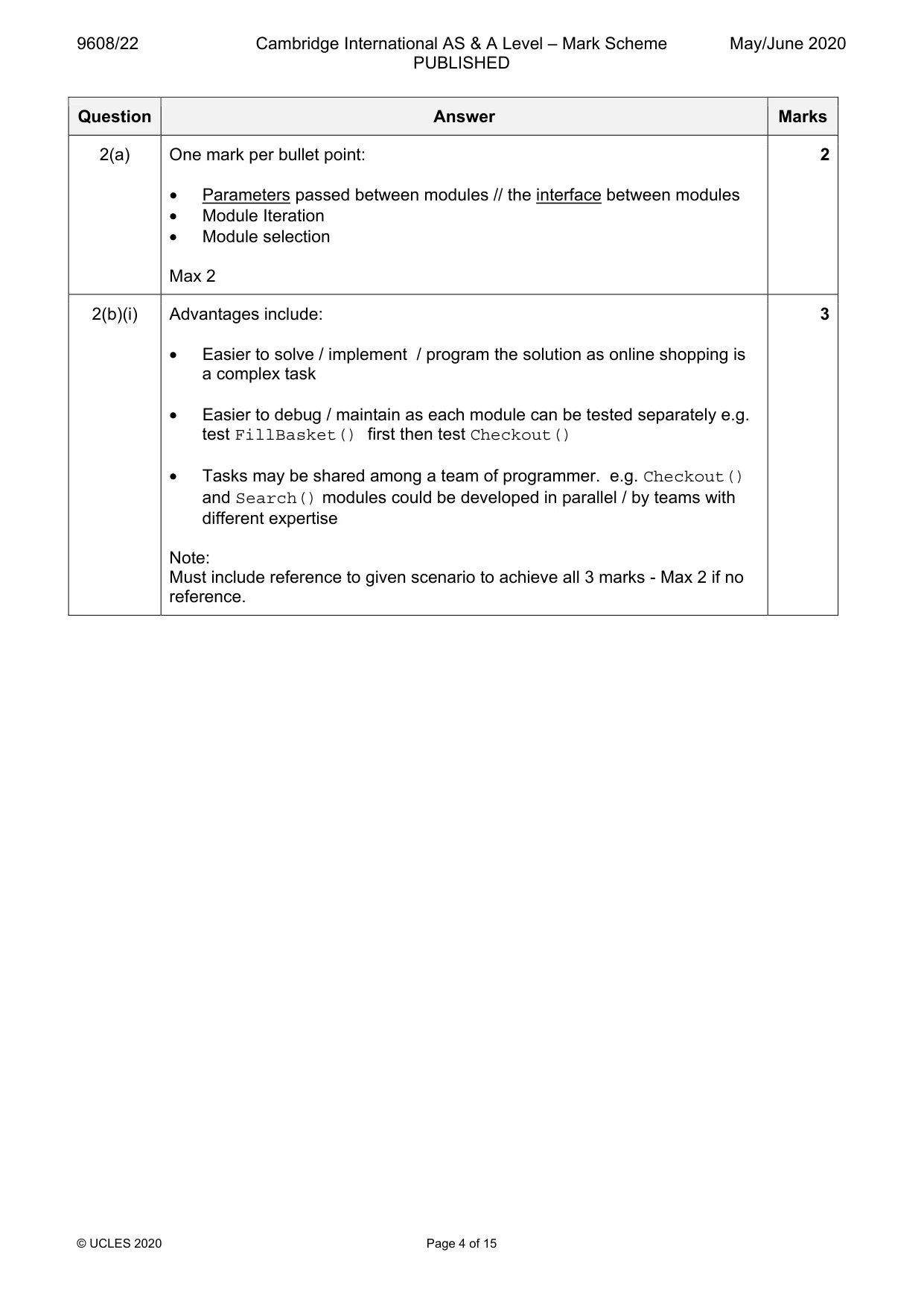 Mark scheme, page 4 of 15
