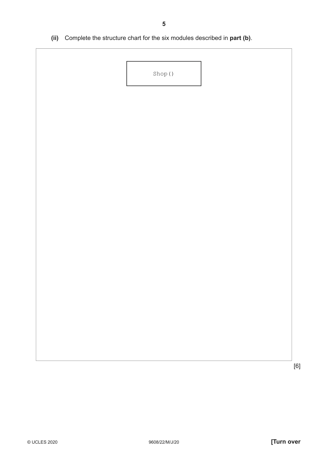 Cambridge A Level Computer Science 9608 2020 May/June Paper 2 · Variant 2 question paper, page 5 of 20