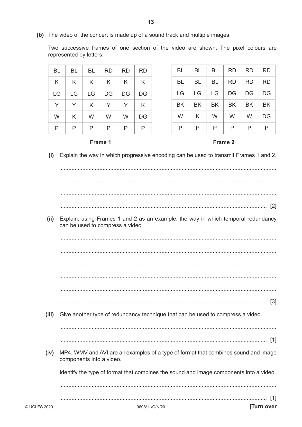 Cambridge A Level Computer Science 9608 2020 Oct/Nov Paper 1 · Variant 1 question paper, page 13 of 16