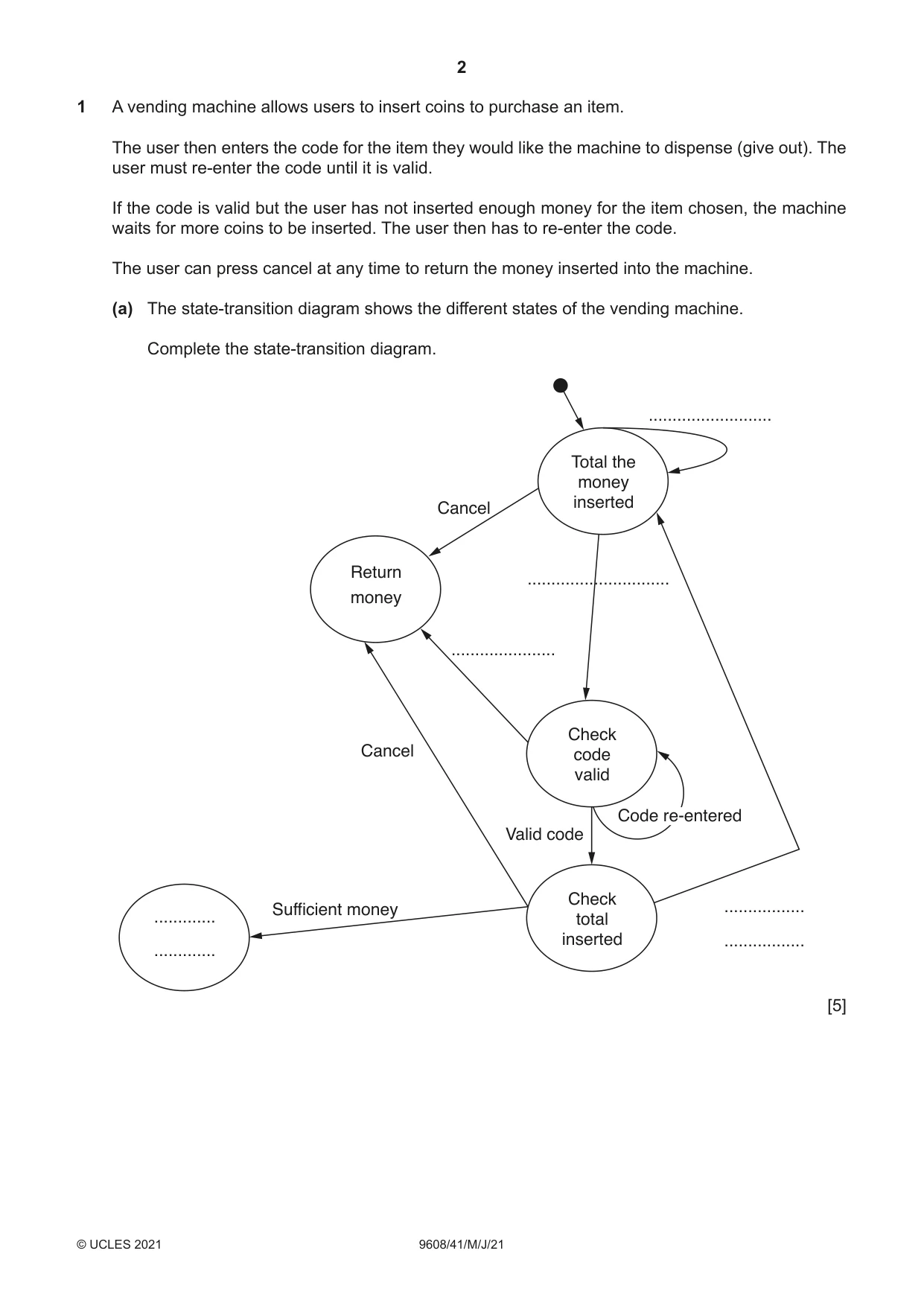 Cambridge A Level Computer Science 9608 2021 May/June Paper 4 · Variant 1 question paper, page 2 of 20