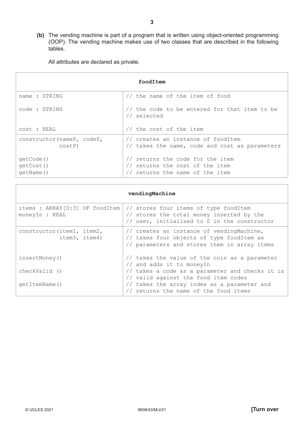 Cambridge A Level Computer Science 9608 2021 May/June Paper 4 · Variant 3 question paper, page 3 of 20