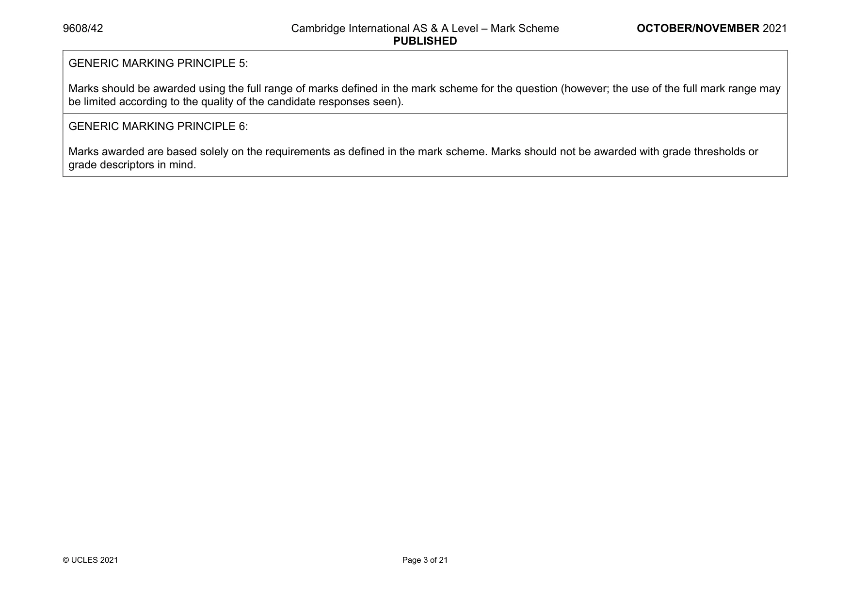 Mark scheme, page 3 of 21