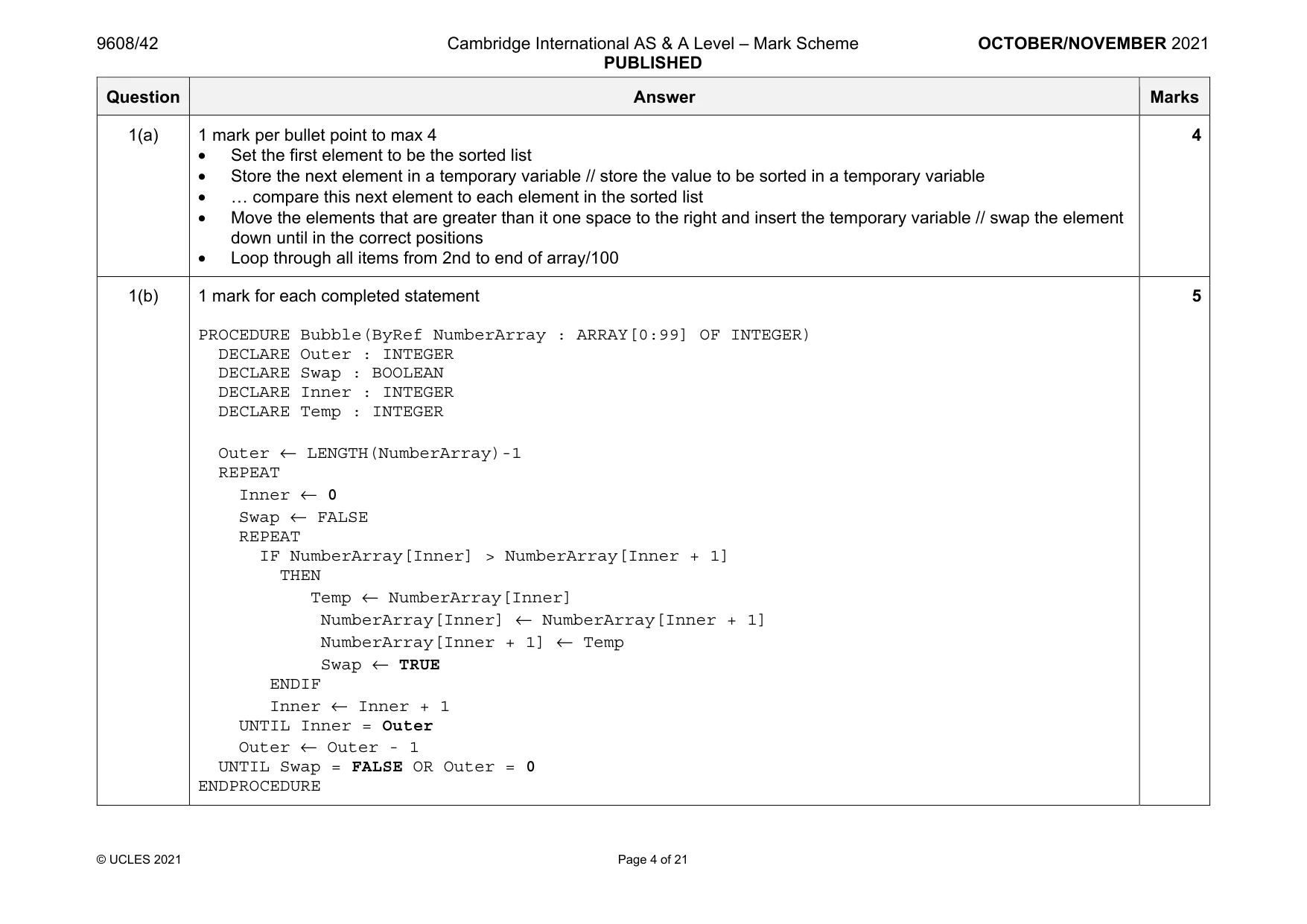 Mark scheme, page 4 of 21