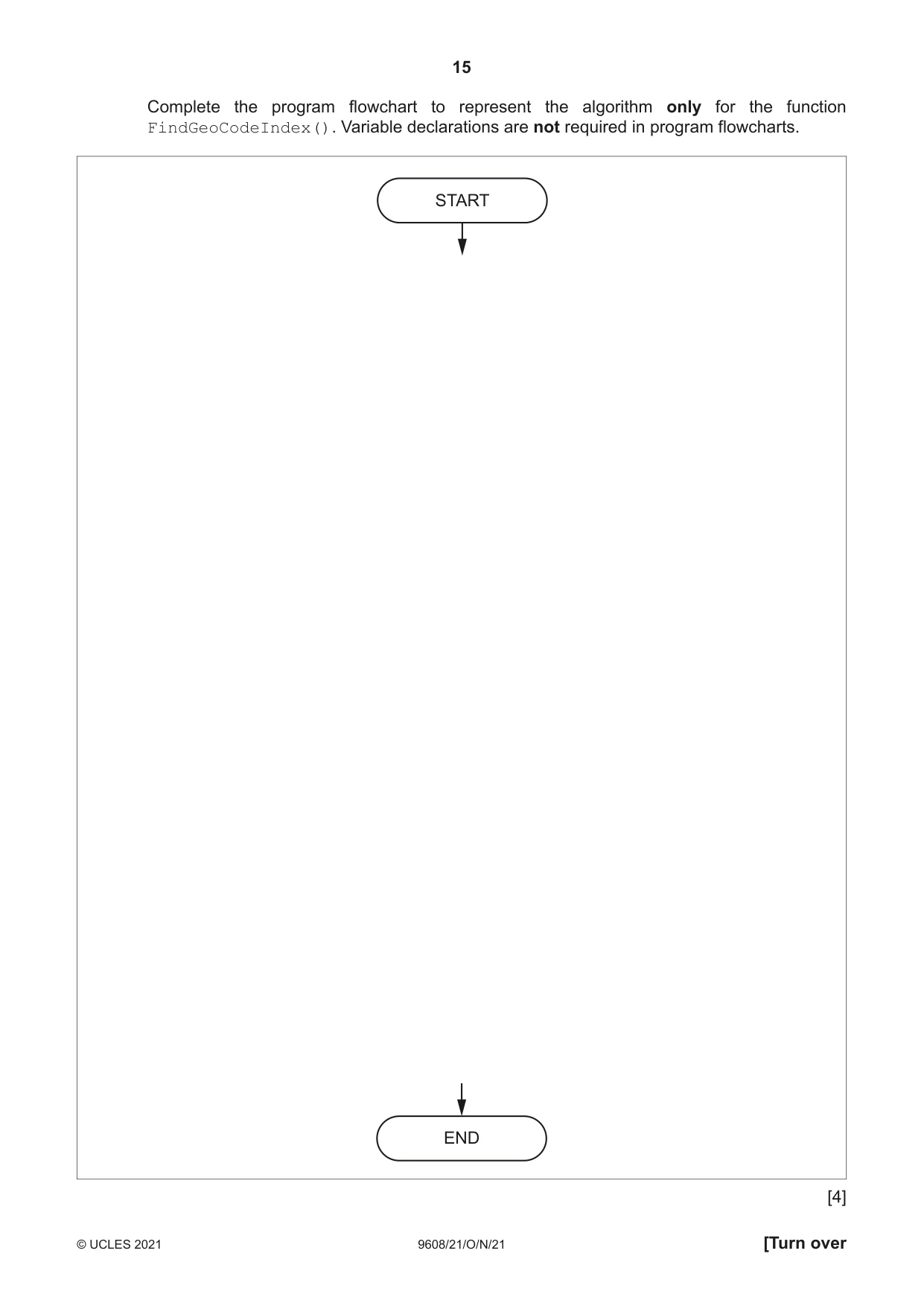 Cambridge A Level Computer Science 9608 2021 Oct/Nov Paper 2 · Variant 1 question paper, page 15 of 20