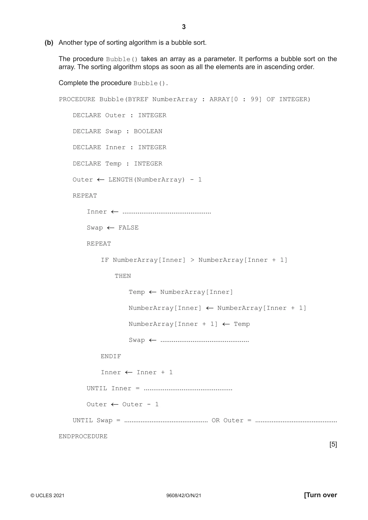 Cambridge A Level Computer Science 9608 2021 Oct/Nov Paper 4 · Variant 2 question paper, page 3 of 20