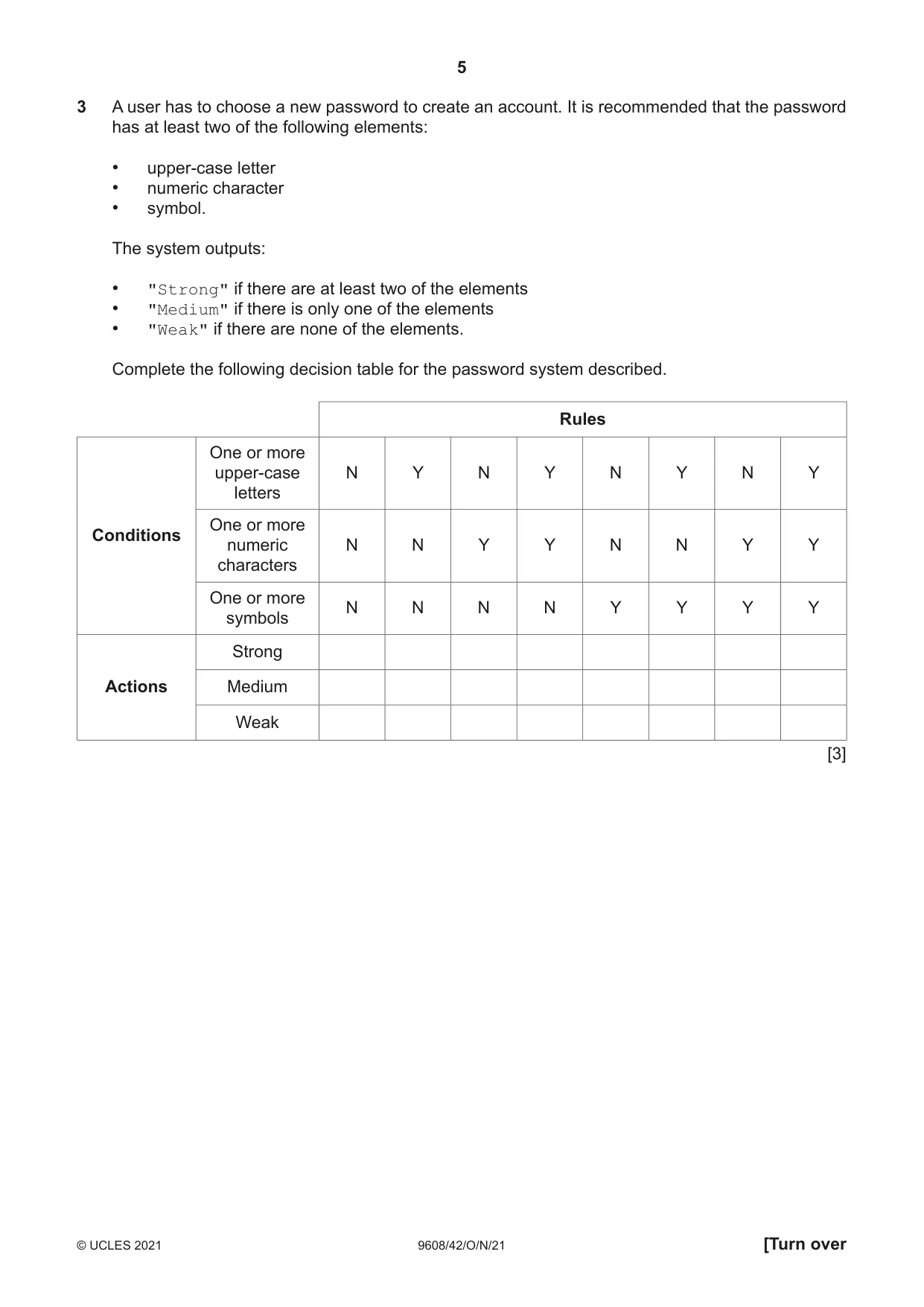 Cambridge A Level Computer Science 9608 2021 Oct/Nov Paper 4 · Variant 2 question paper, page 5 of 20