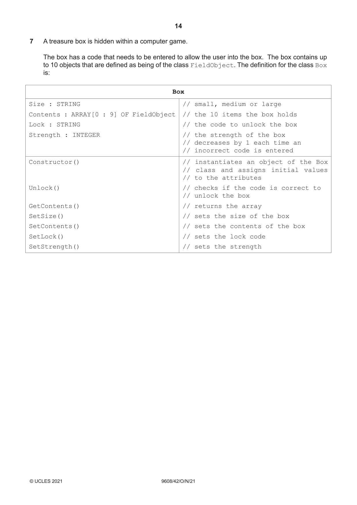 Cambridge A Level Computer Science 9608 2021 Oct/Nov Paper 4 · Variant 2 question paper, page 14 of 20