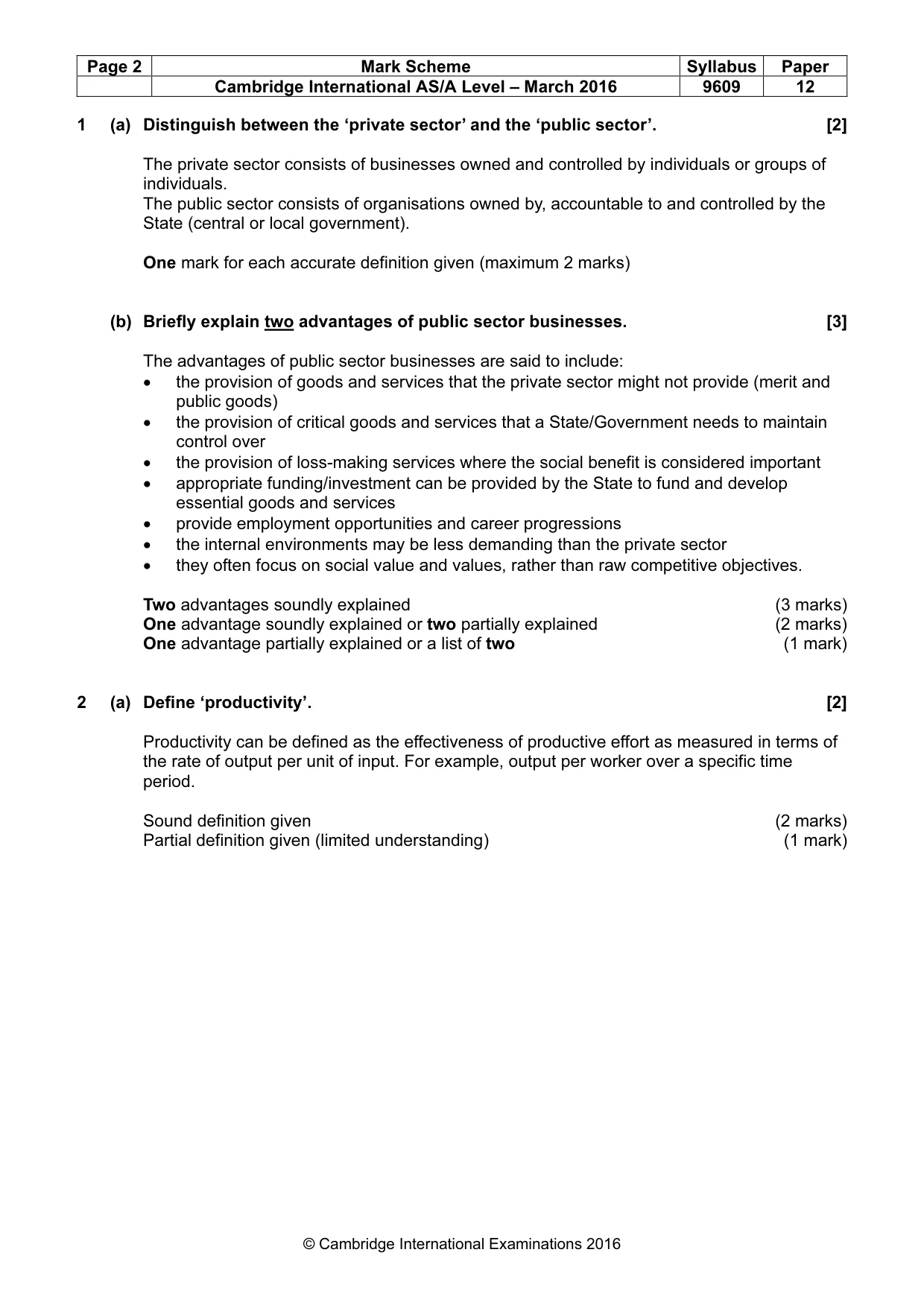 Mark scheme, page 2 of 9