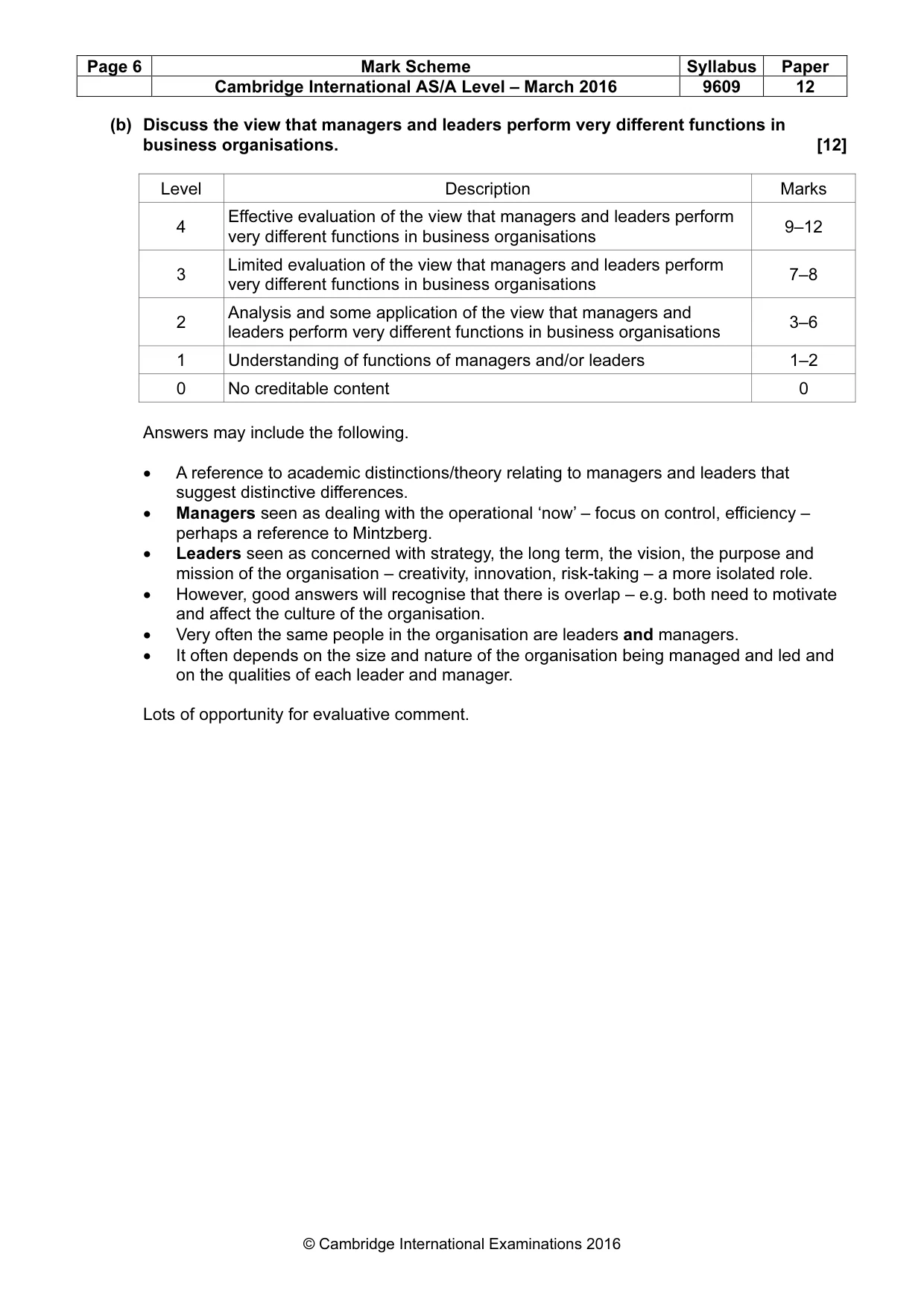 Mark scheme, page 6 of 9