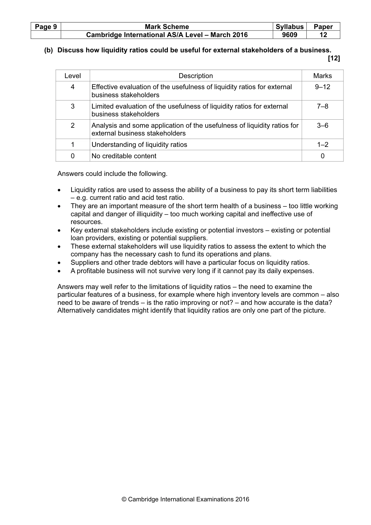 Mark scheme, page 9 of 9