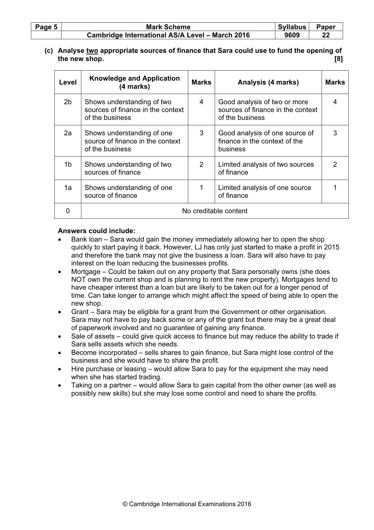 Mark scheme, page 5 of 12