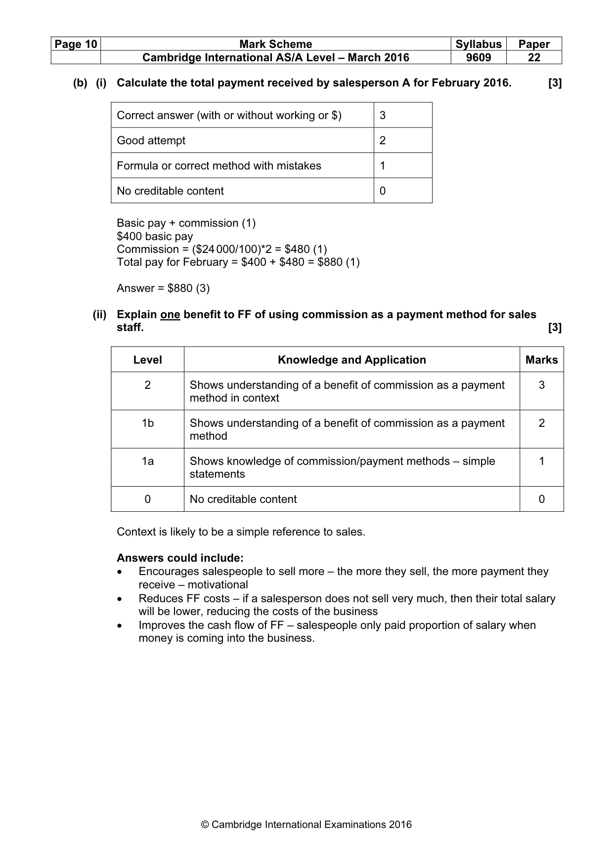 Mark scheme, page 10 of 12