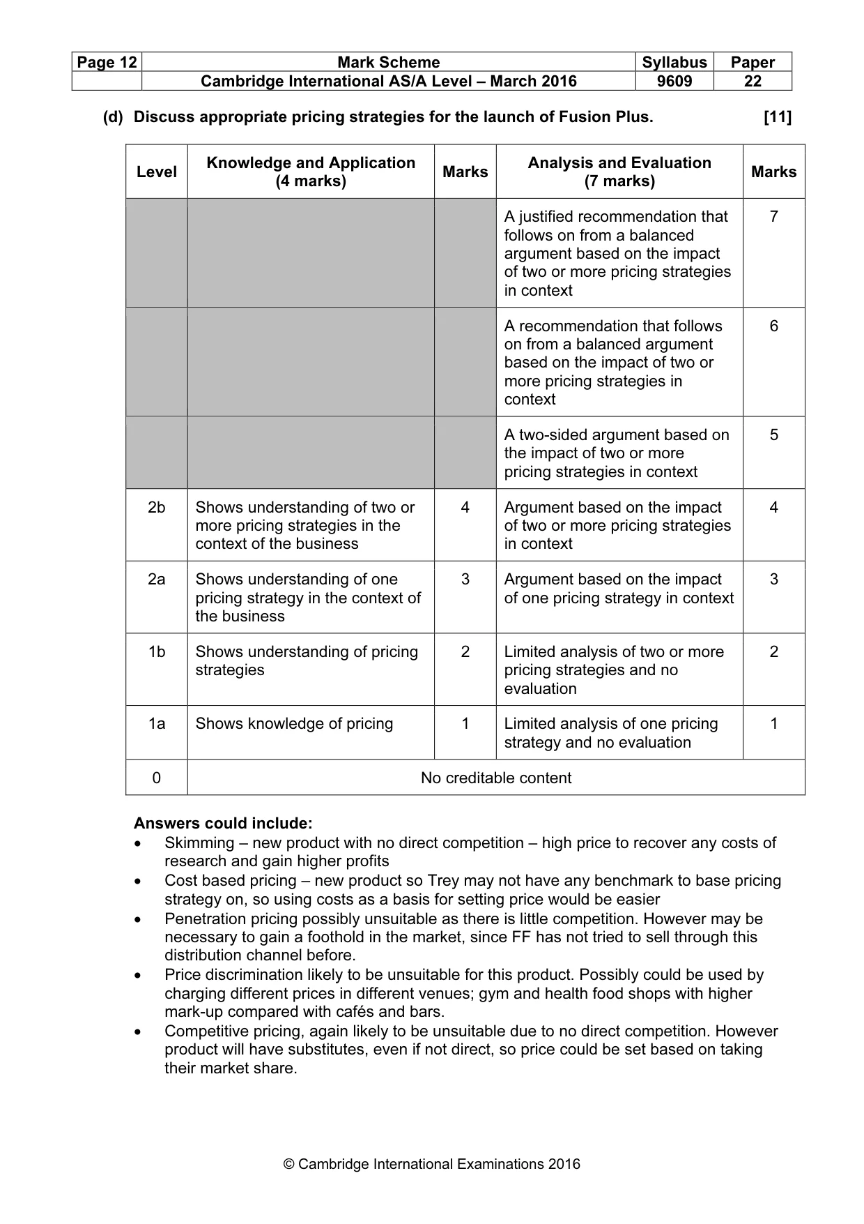 Mark scheme, page 12 of 12