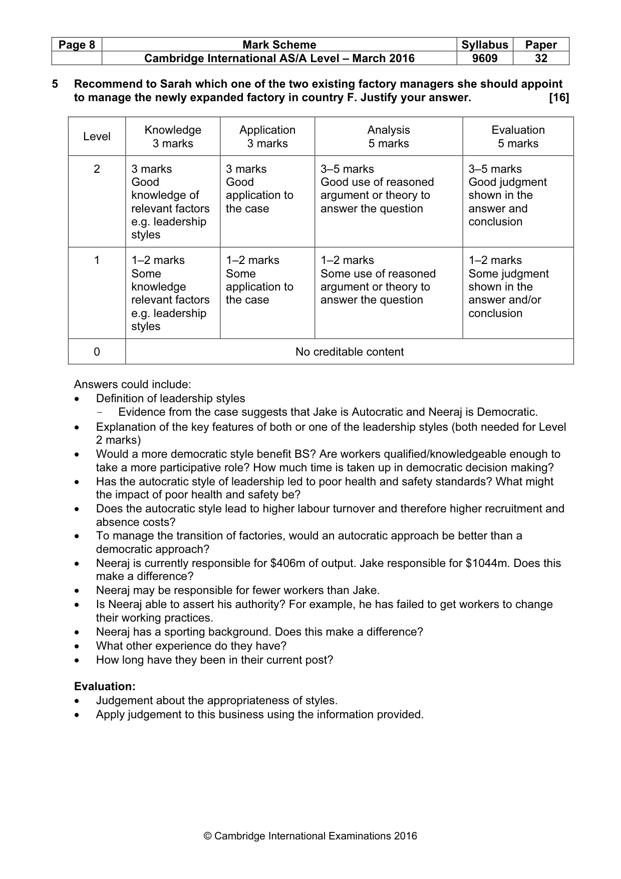Mark scheme, page 8 of 11