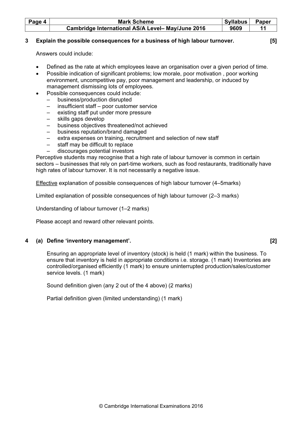 Mark scheme, page 4 of 10