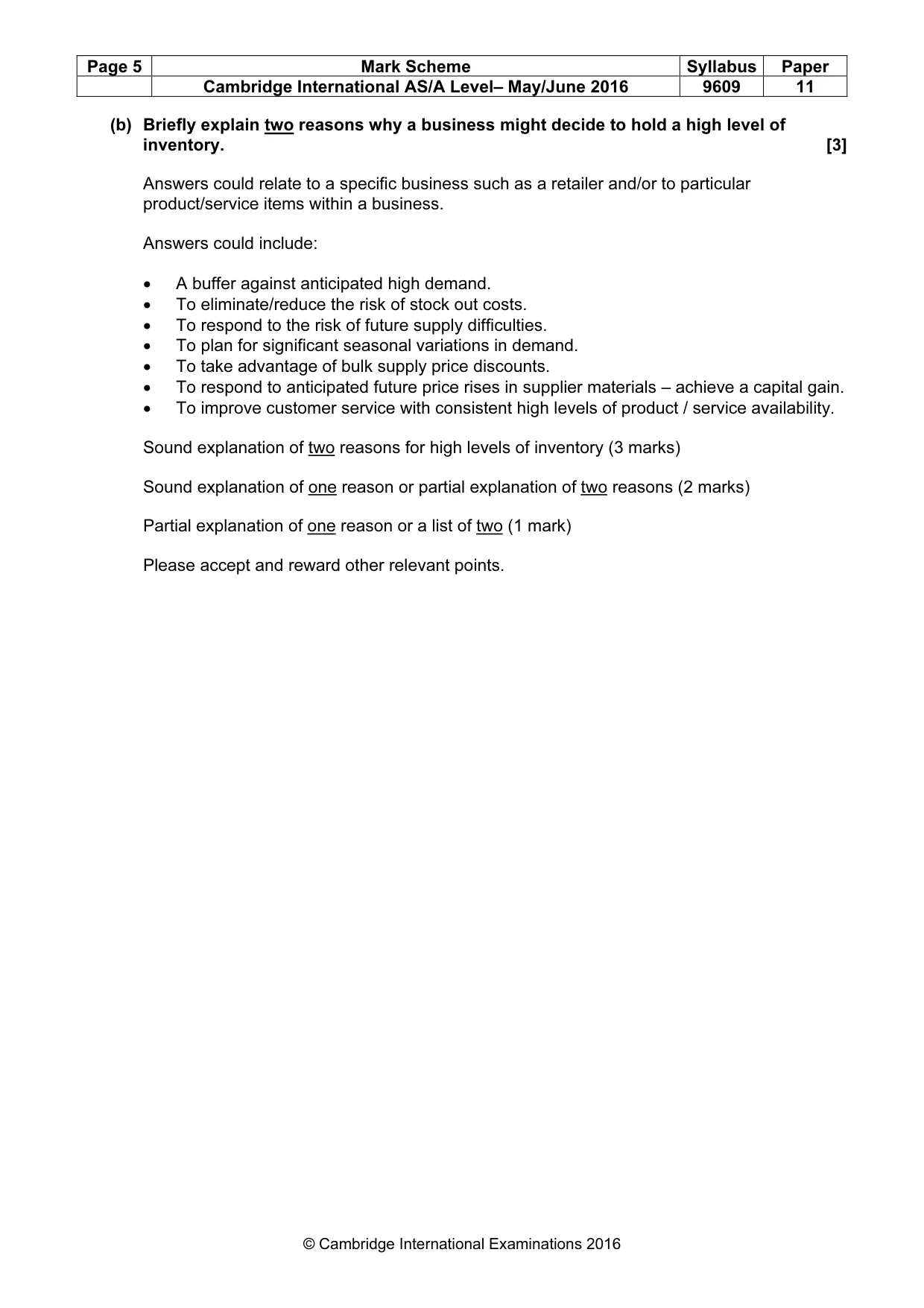 Mark scheme, page 5 of 10