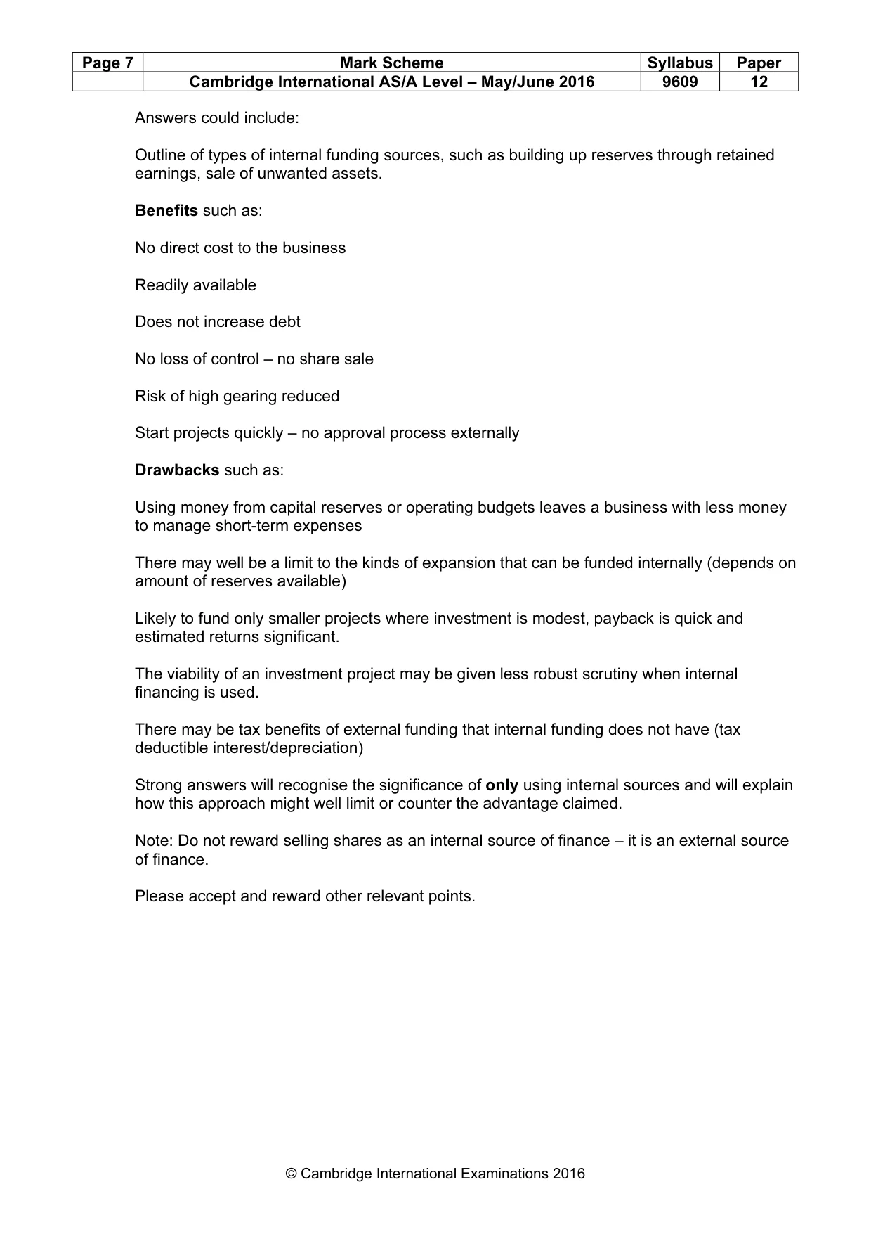 Mark scheme, page 7 of 10