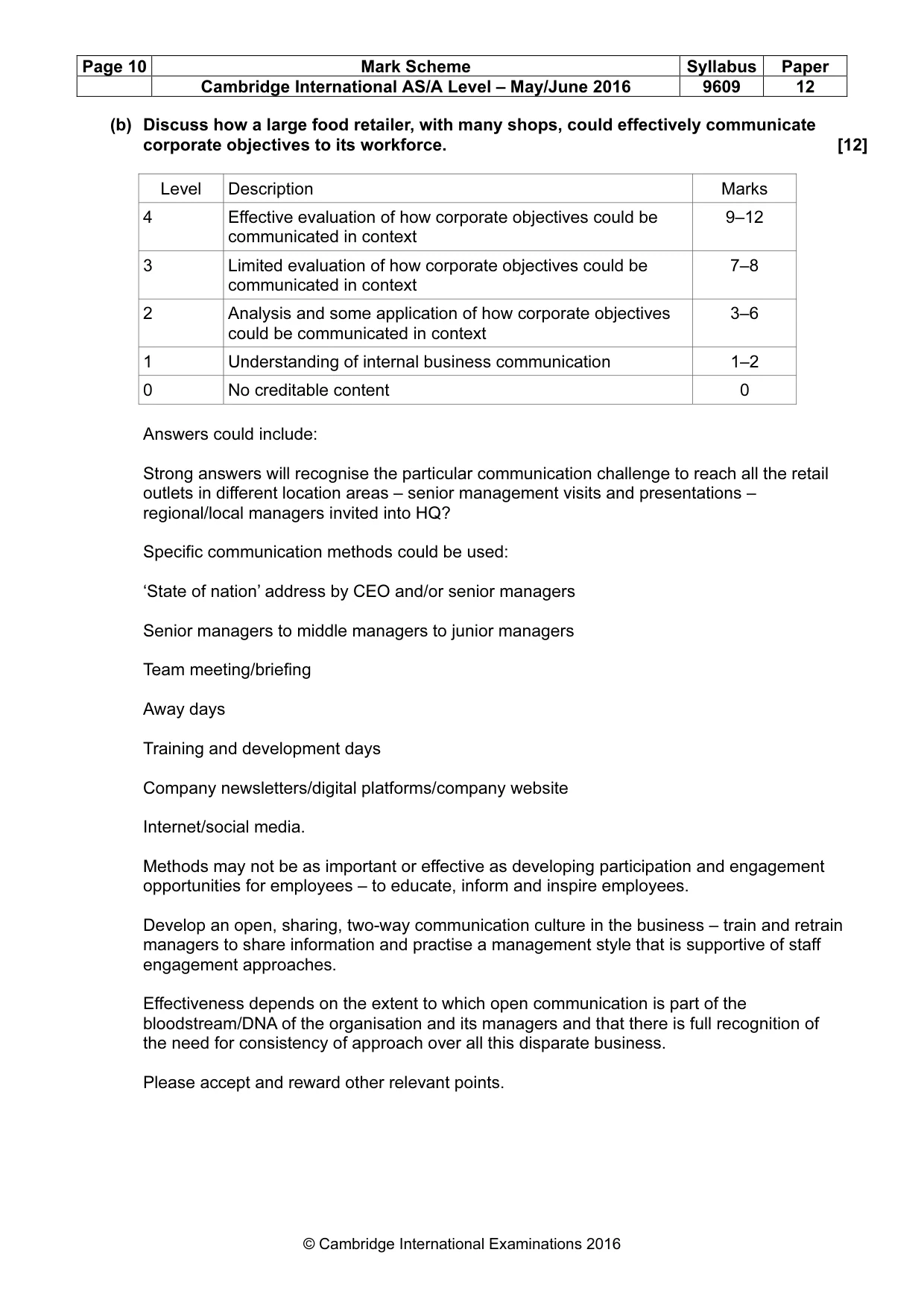 Mark scheme, page 10 of 10