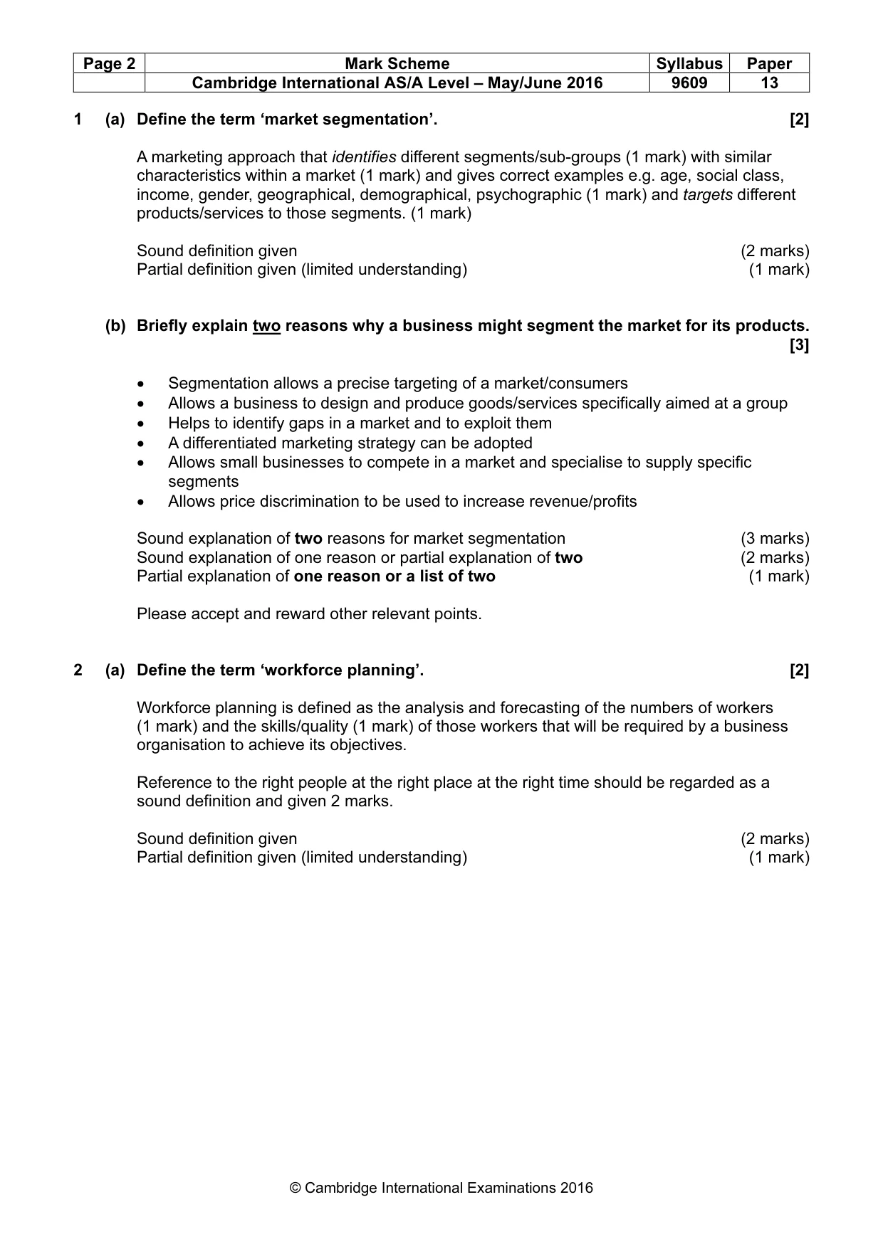 Mark scheme, page 2 of 9