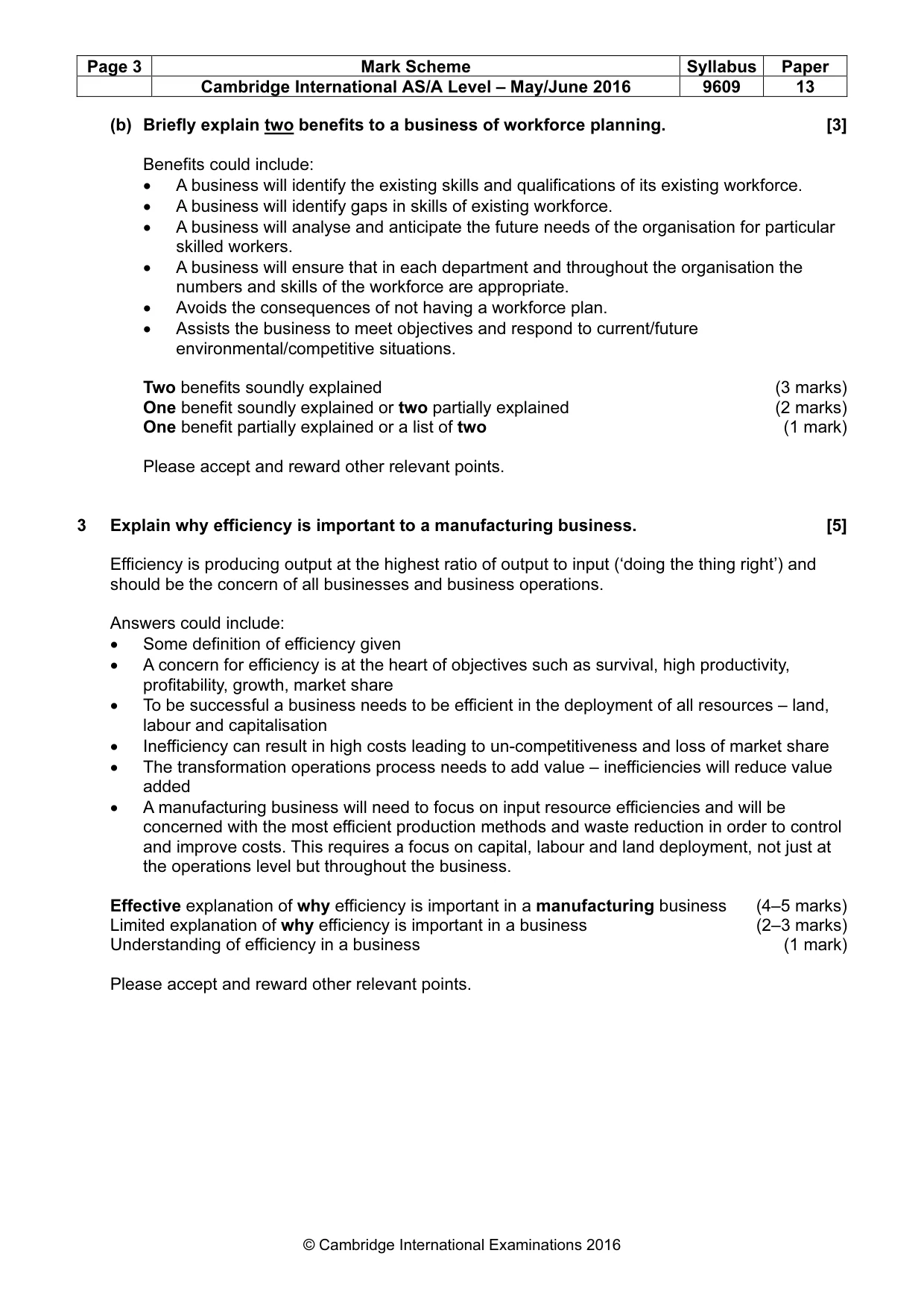 Mark scheme, page 3 of 9