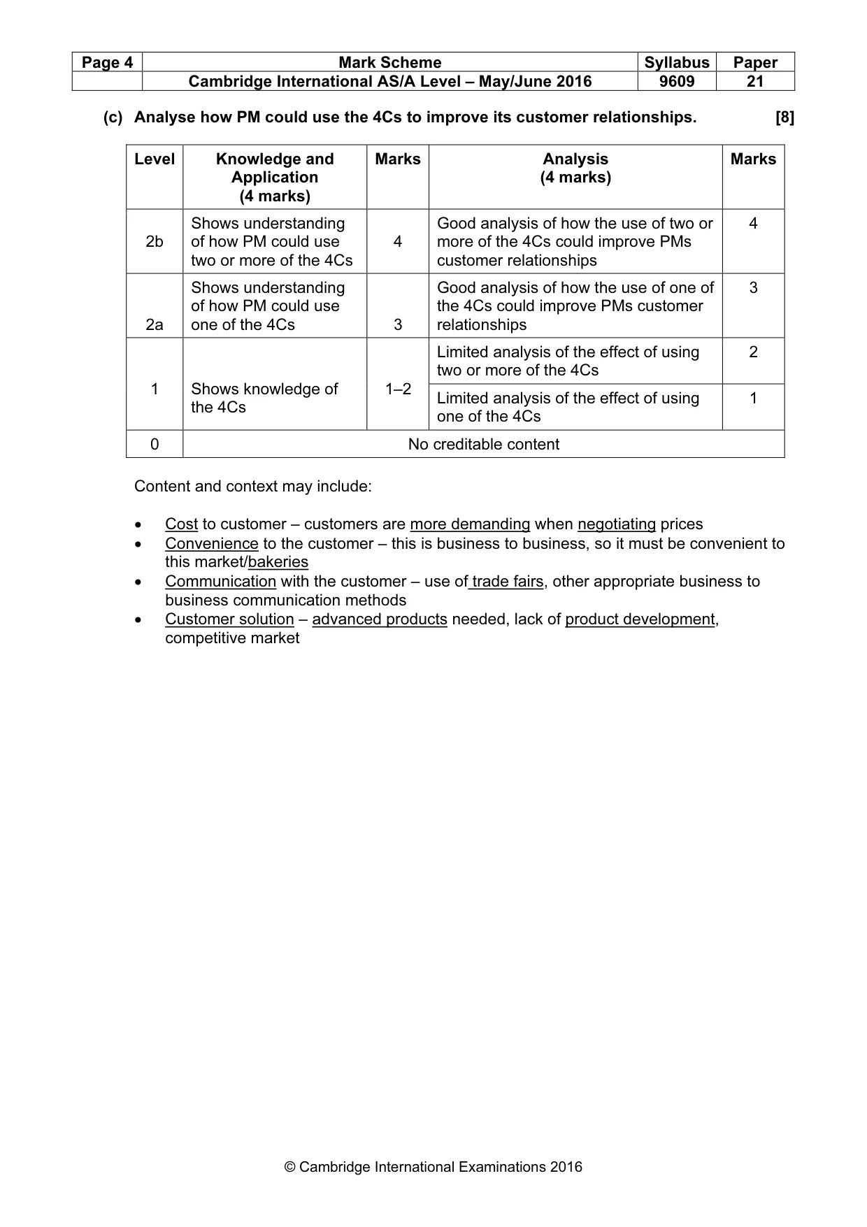 Mark scheme, page 4 of 9