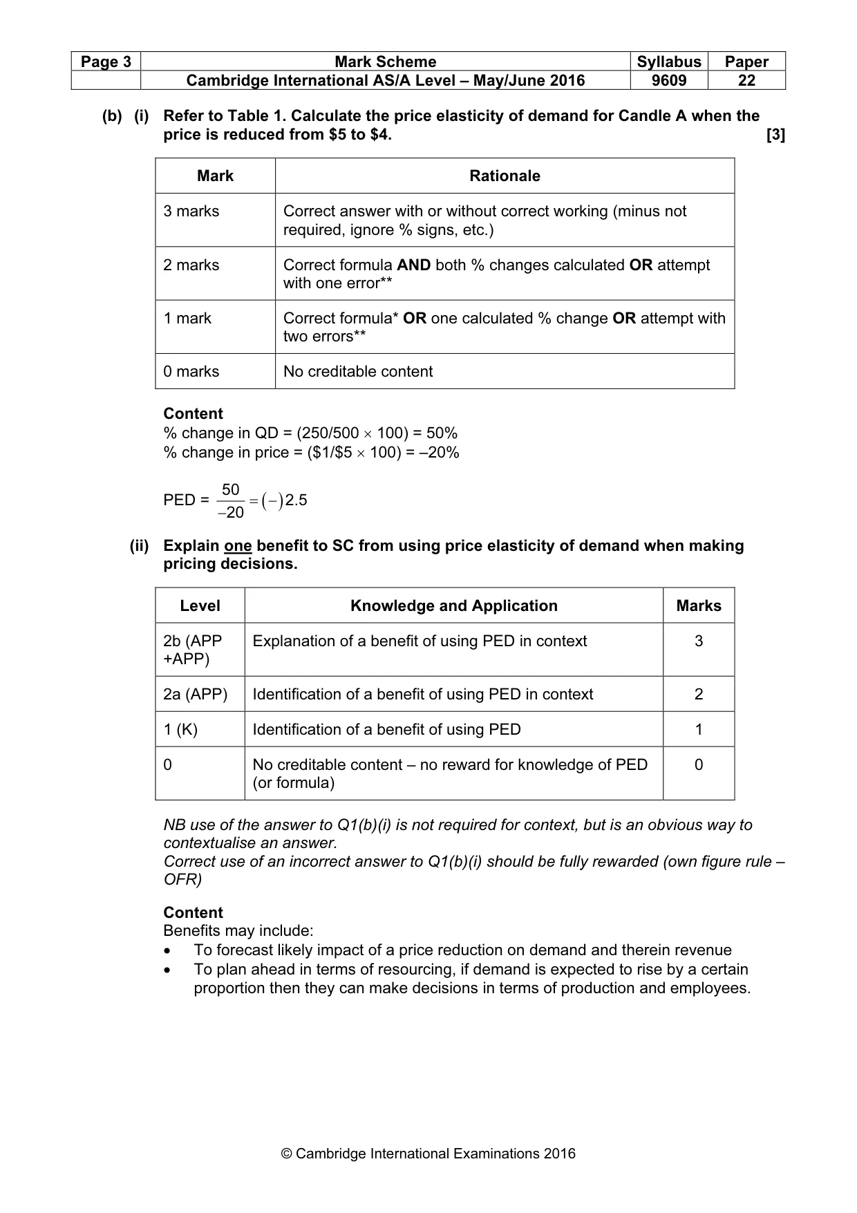 Mark scheme, page 3 of 9