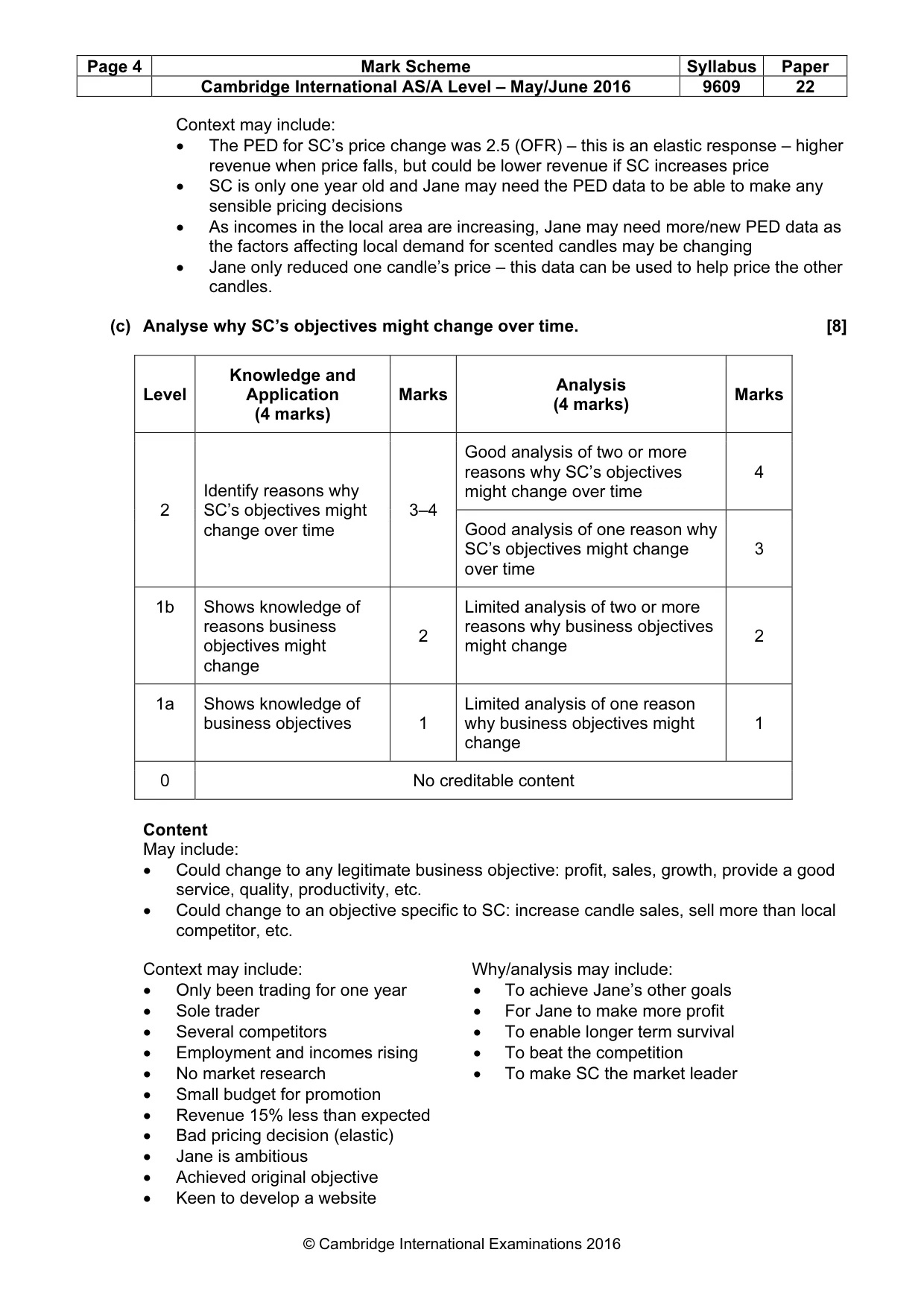 Mark scheme, page 4 of 9