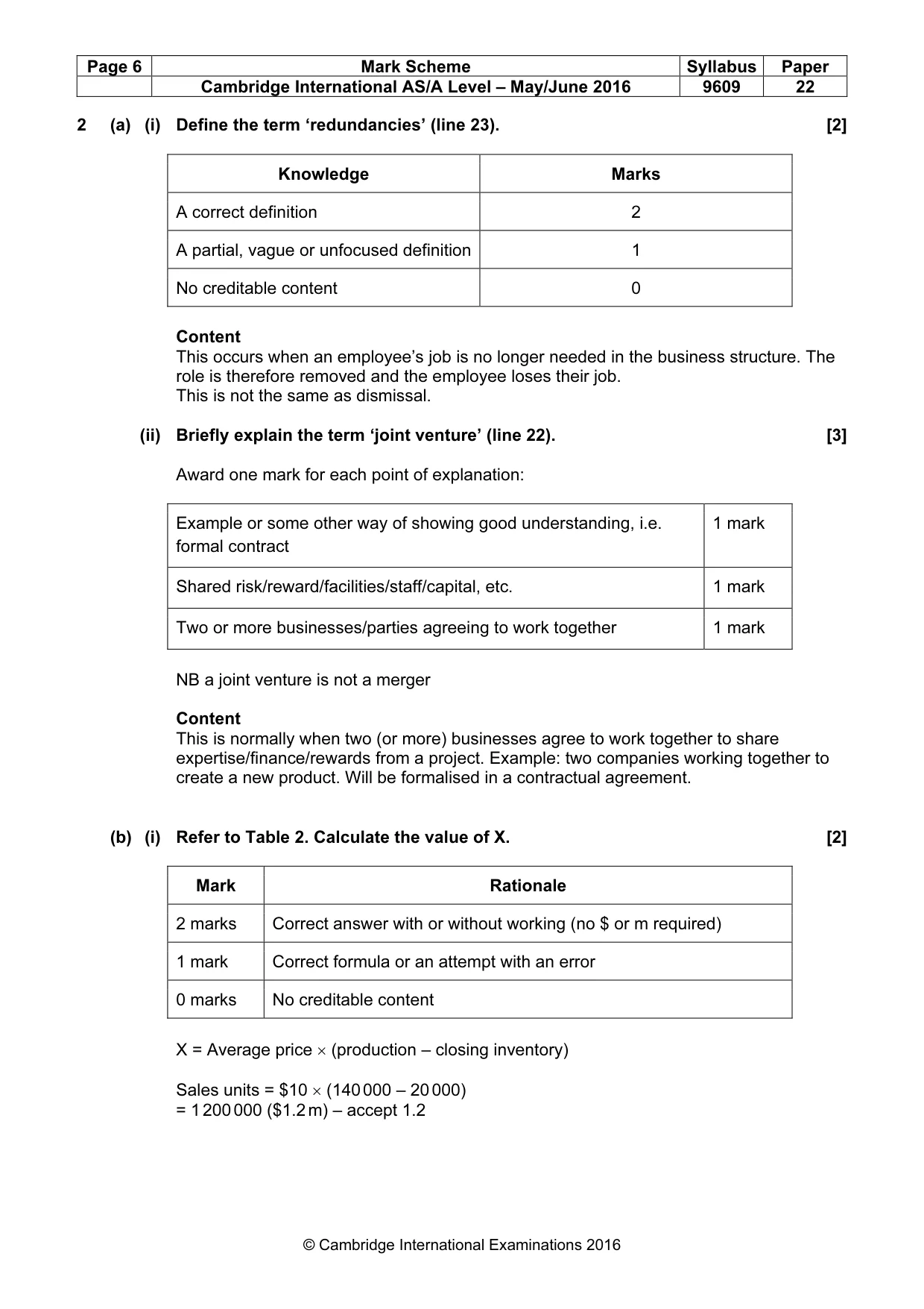 Mark scheme, page 6 of 9