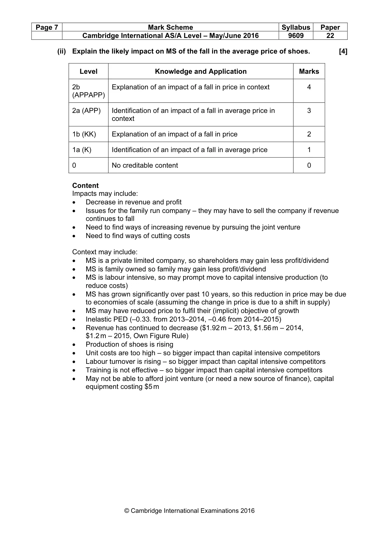Mark scheme, page 7 of 9
