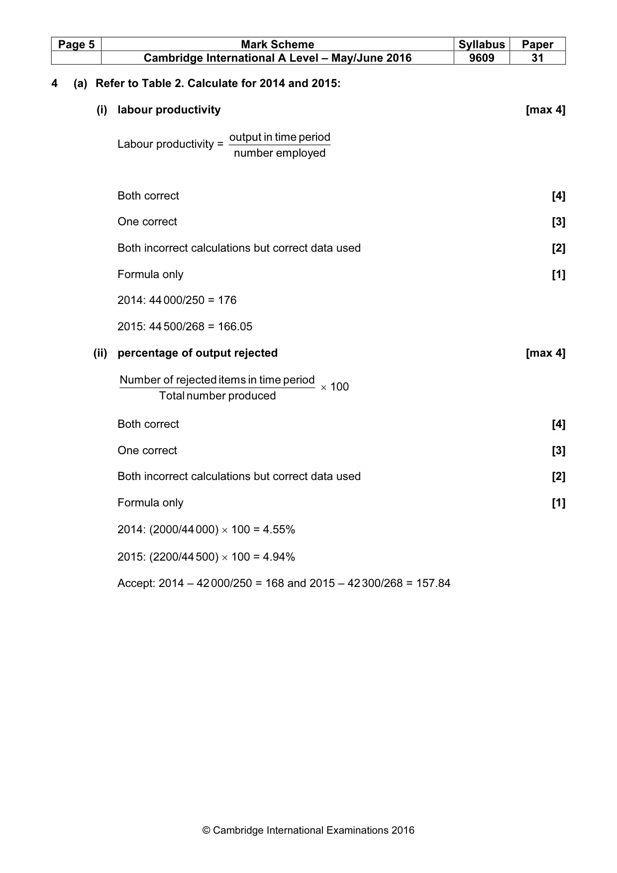 Mark scheme, page 5 of 11