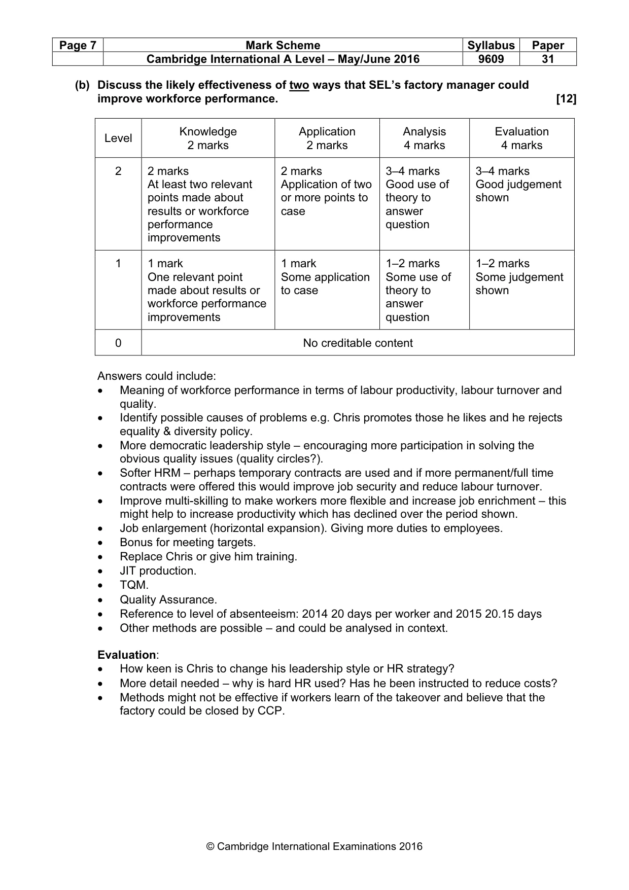 Mark scheme, page 7 of 11