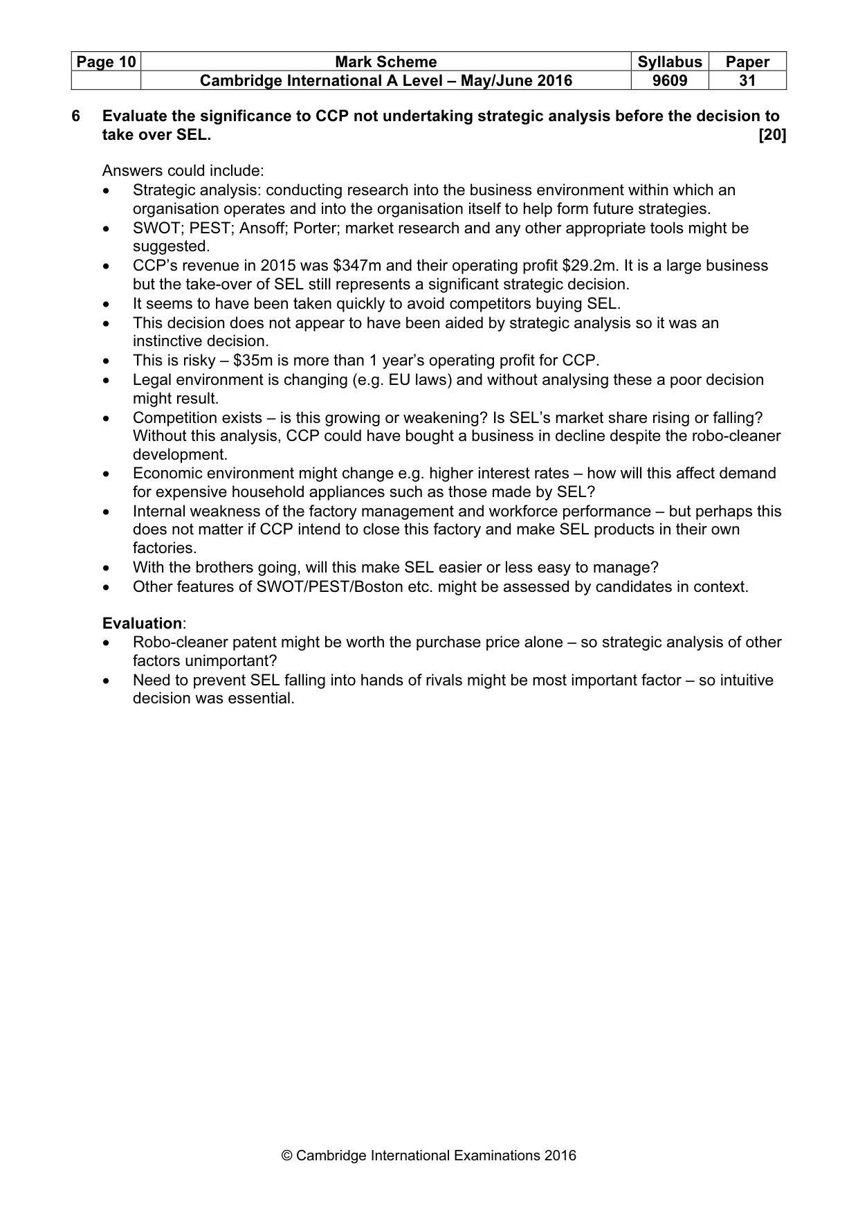 Mark scheme, page 10 of 11