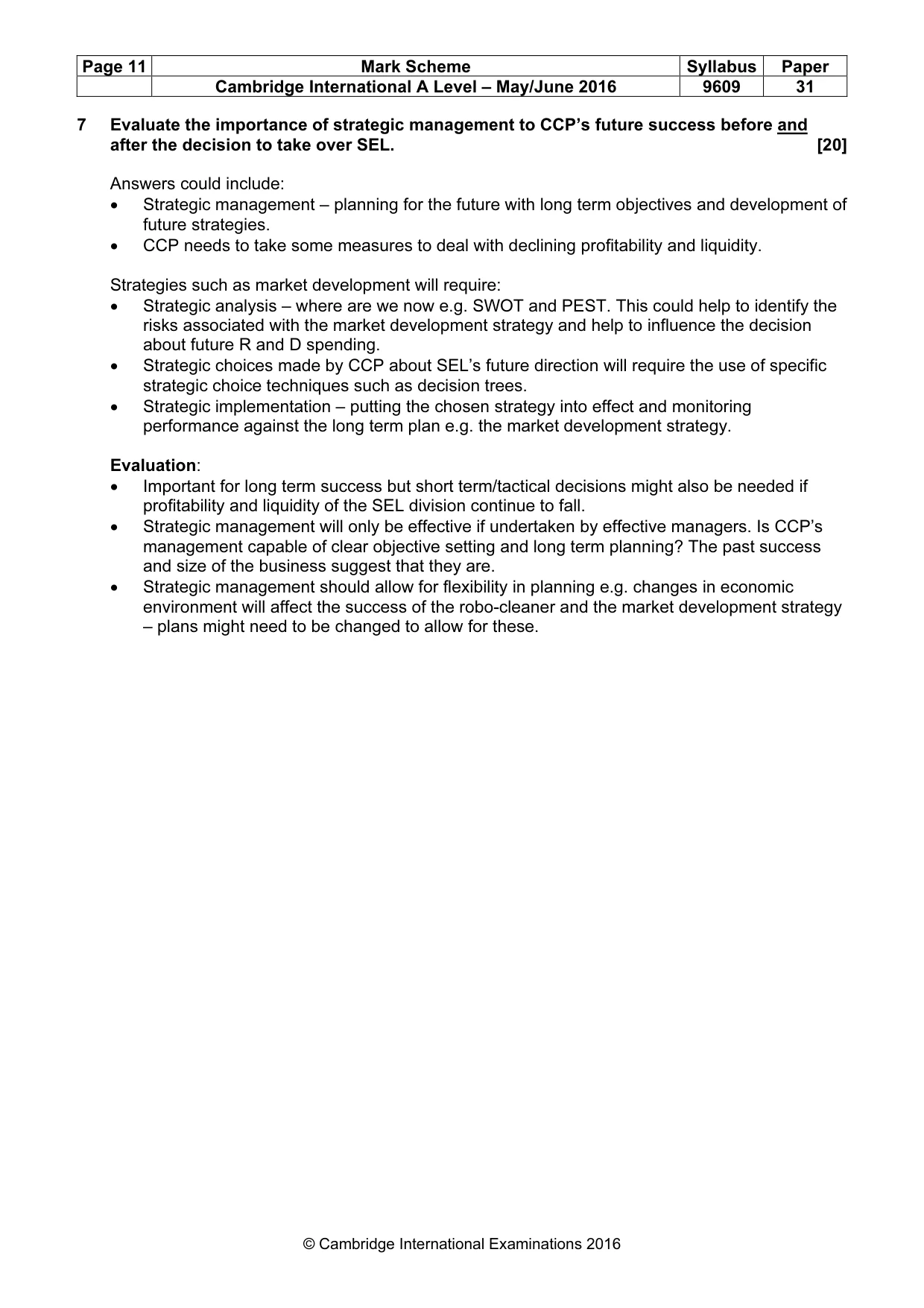 Mark scheme, page 11 of 11