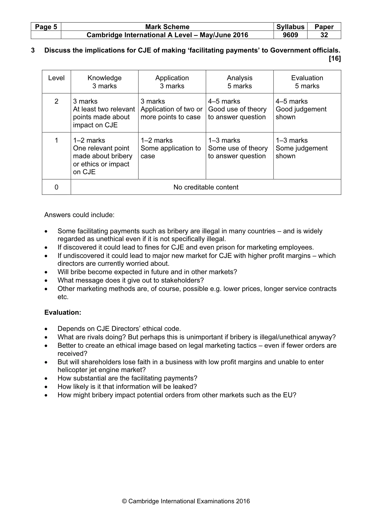 Mark scheme, page 5 of 12