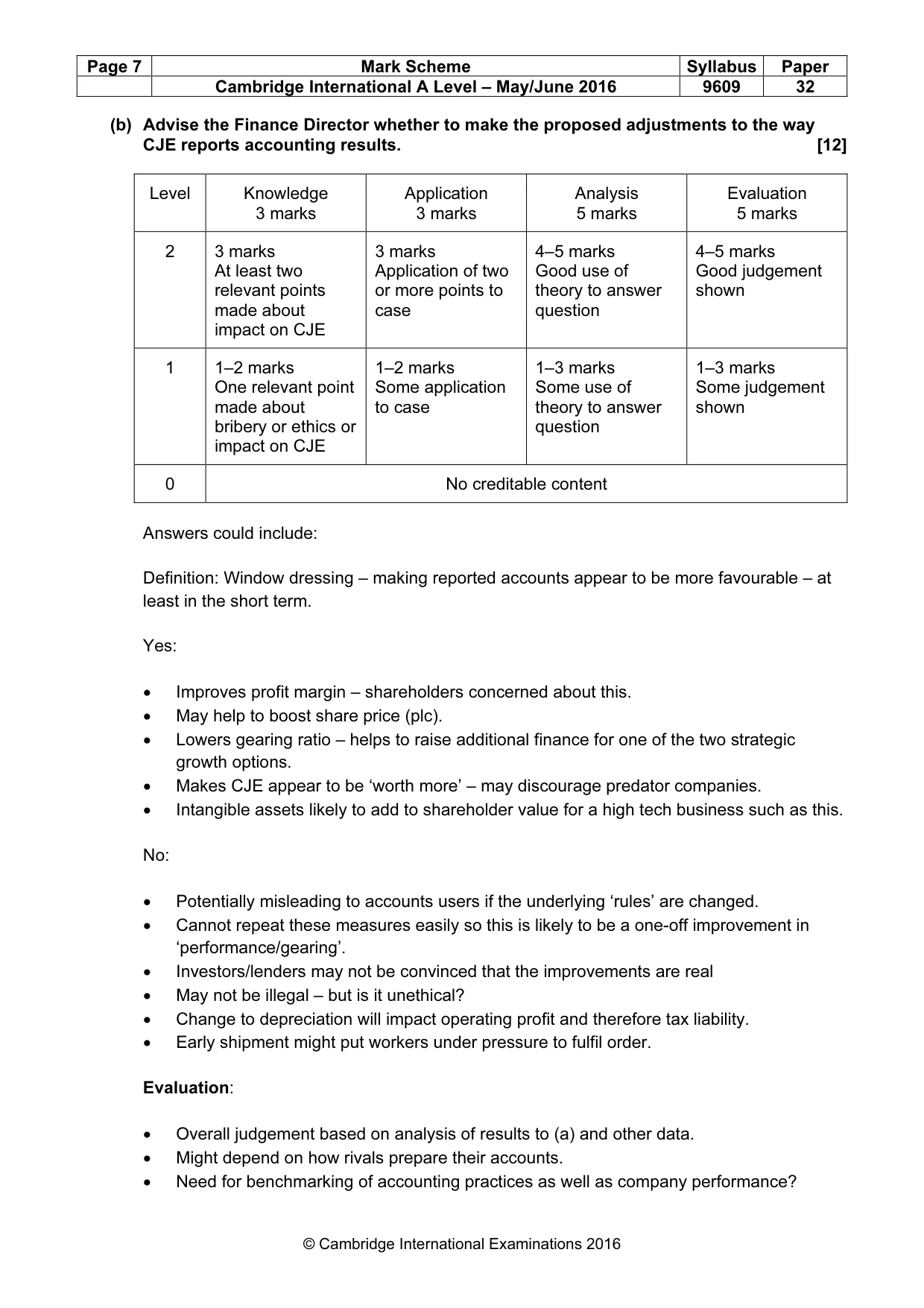 Mark scheme, page 7 of 12