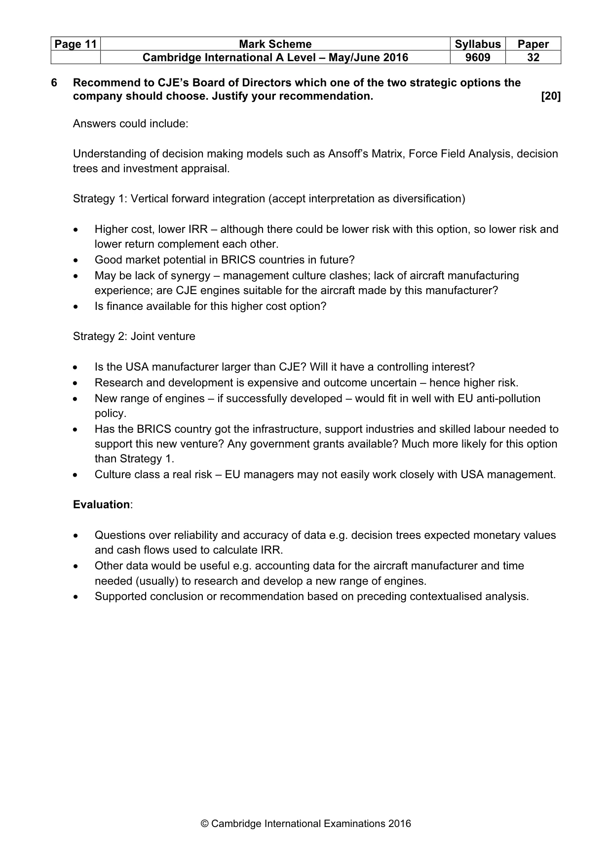 Mark scheme, page 11 of 12