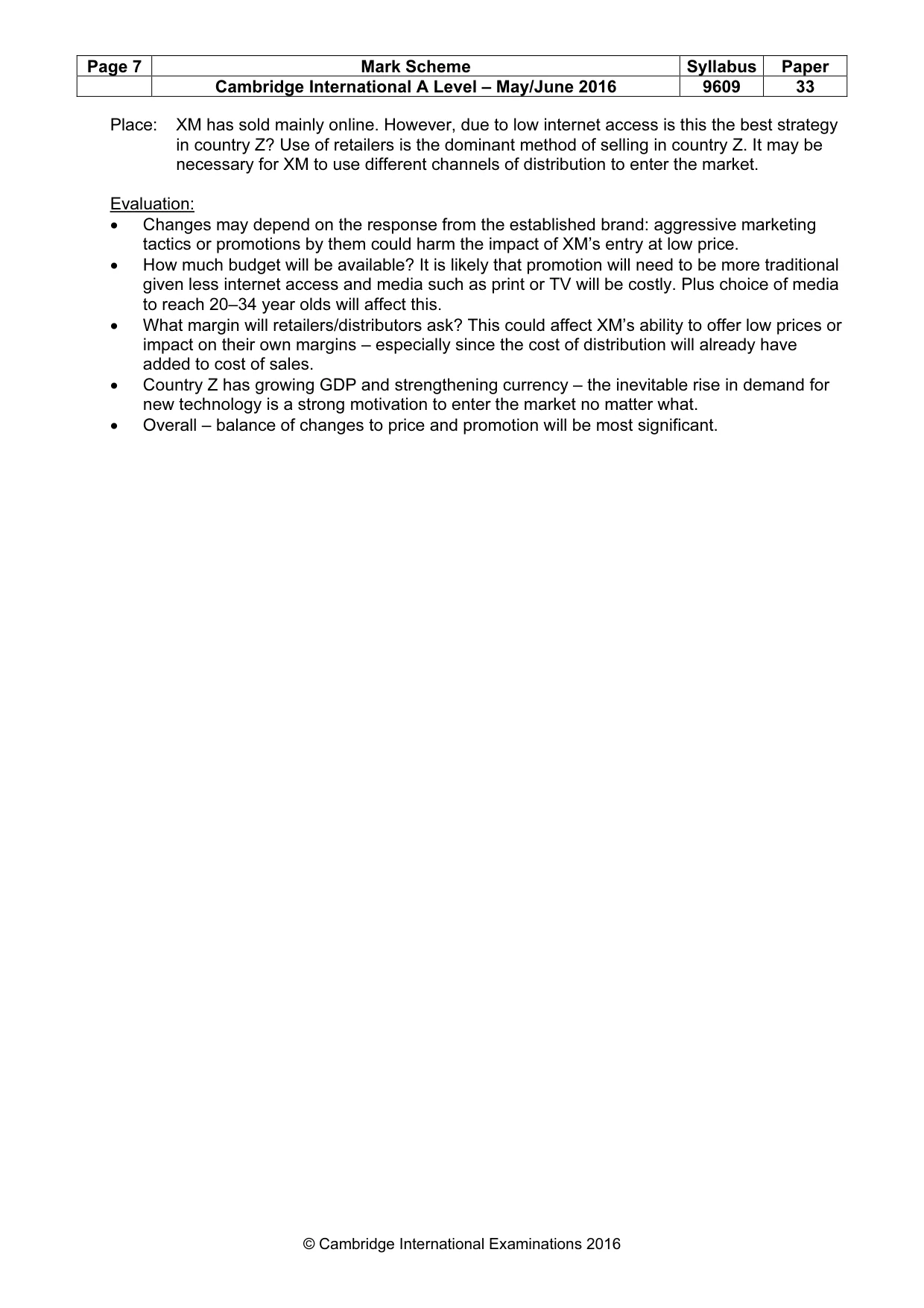 Mark scheme, page 7 of 12