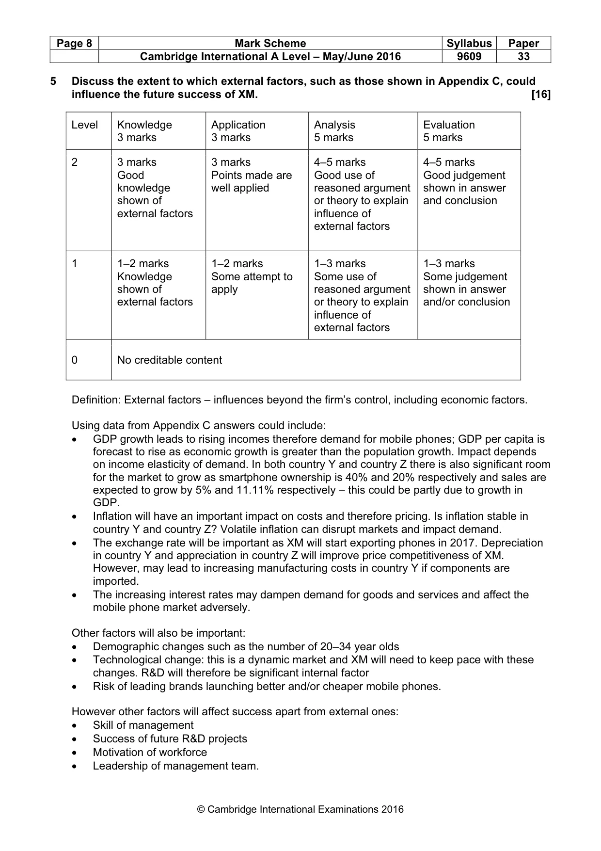 Mark scheme, page 8 of 12
